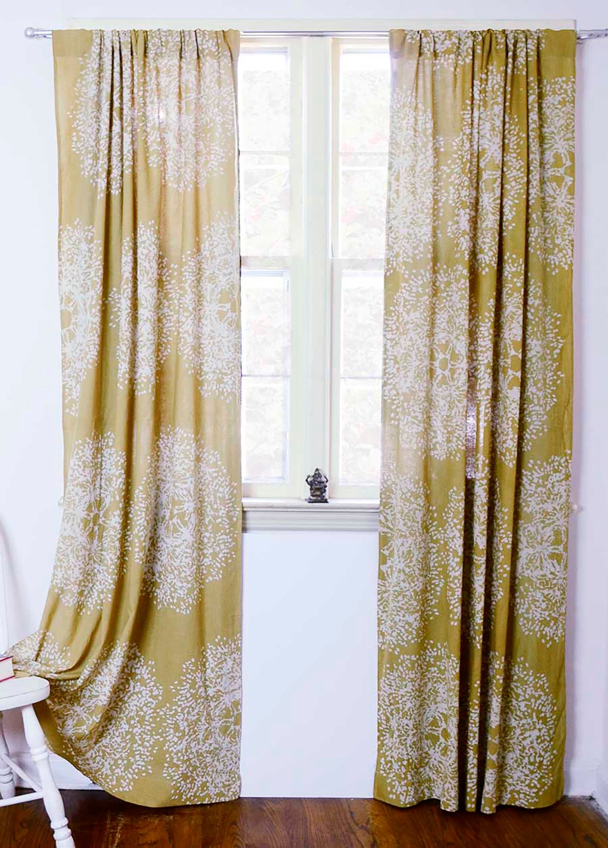 Handmade Curtain, 84-inch Long Cotton Panel - Forest Tree