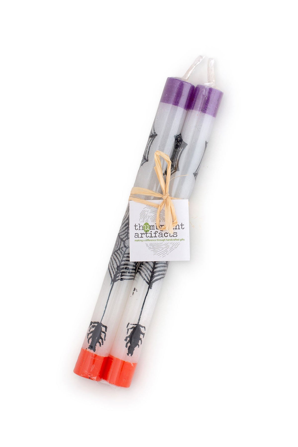 Halloween Candle - 9" Taper Pair - Spiders