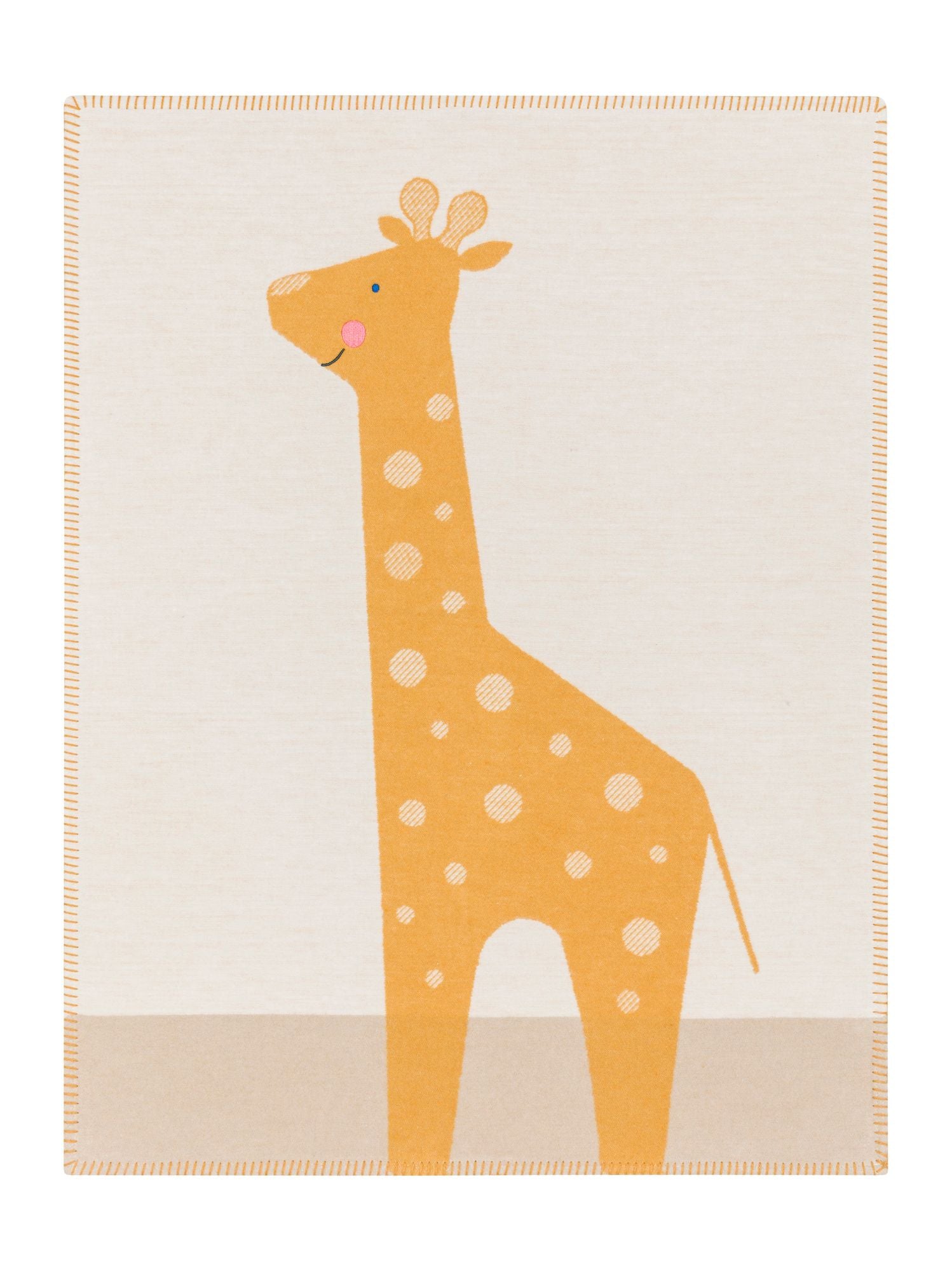 LILI baby blanket "giraffe" with embroidery in offwhite . Blanket made by David Fussenegger , a family-run mill in Austria.