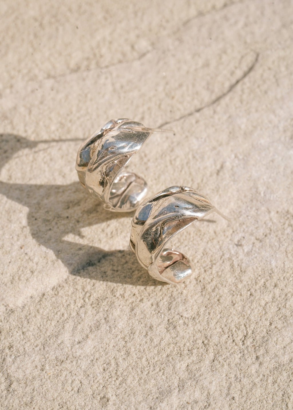 Eureka Chunky Silver Hoop Earrings - Dea Dia