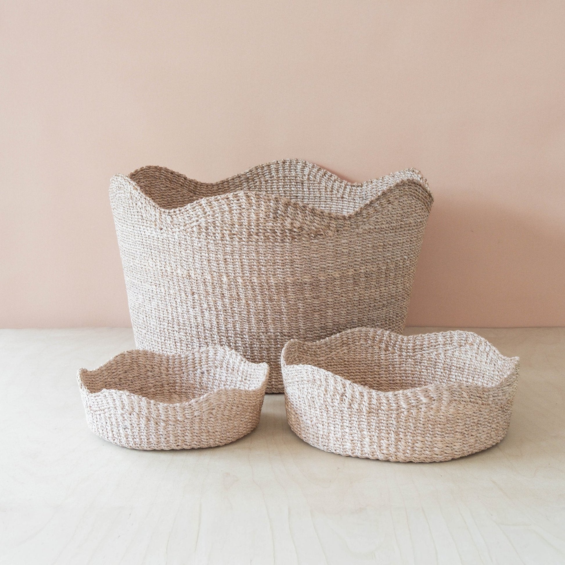 Baskets - Jumbo Scallop Basket – Natural Handwoven Abaca Basket | LIKHÂ - LIKHÂ