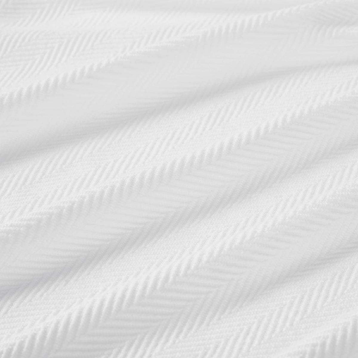 BL-865-11096_9|Luxurious white herringbone woven blanket, soft and cozy with a distinct textured pattern, perfect for comfort.