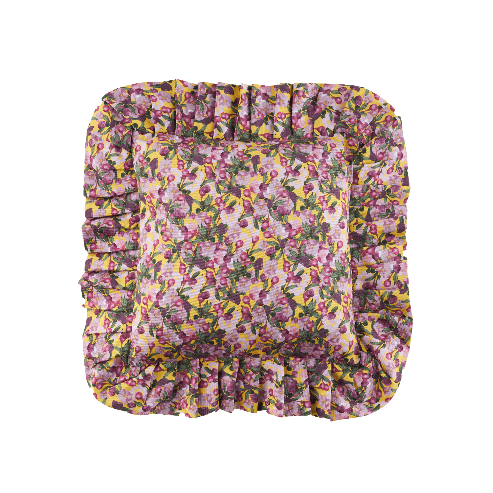 Ruffled Pillow Cover Romance is Dead Yellow - Thumbnail 2