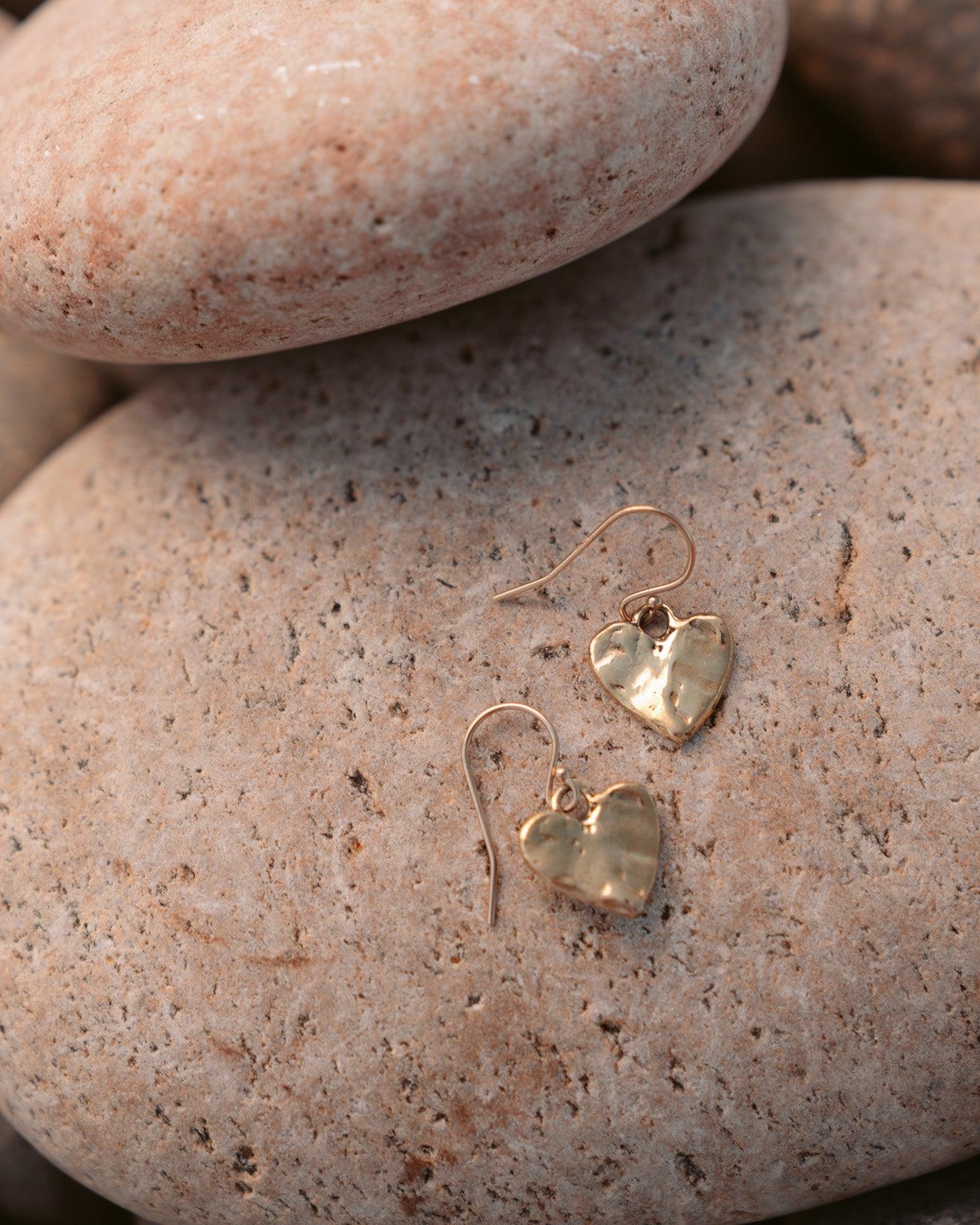 Eros Gold Heart Earrings - Dea Dia