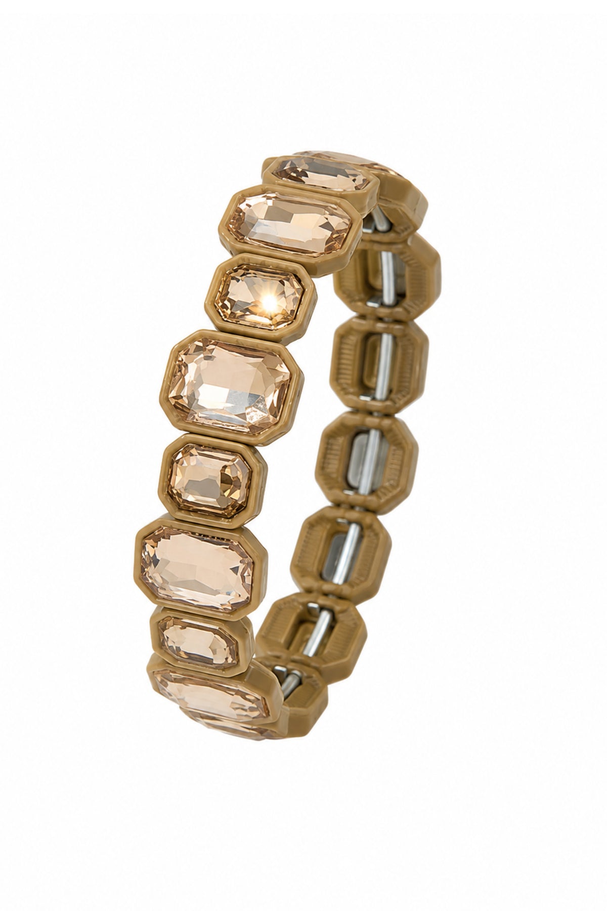 Emerald Cut Crystal Stretch Bracelet