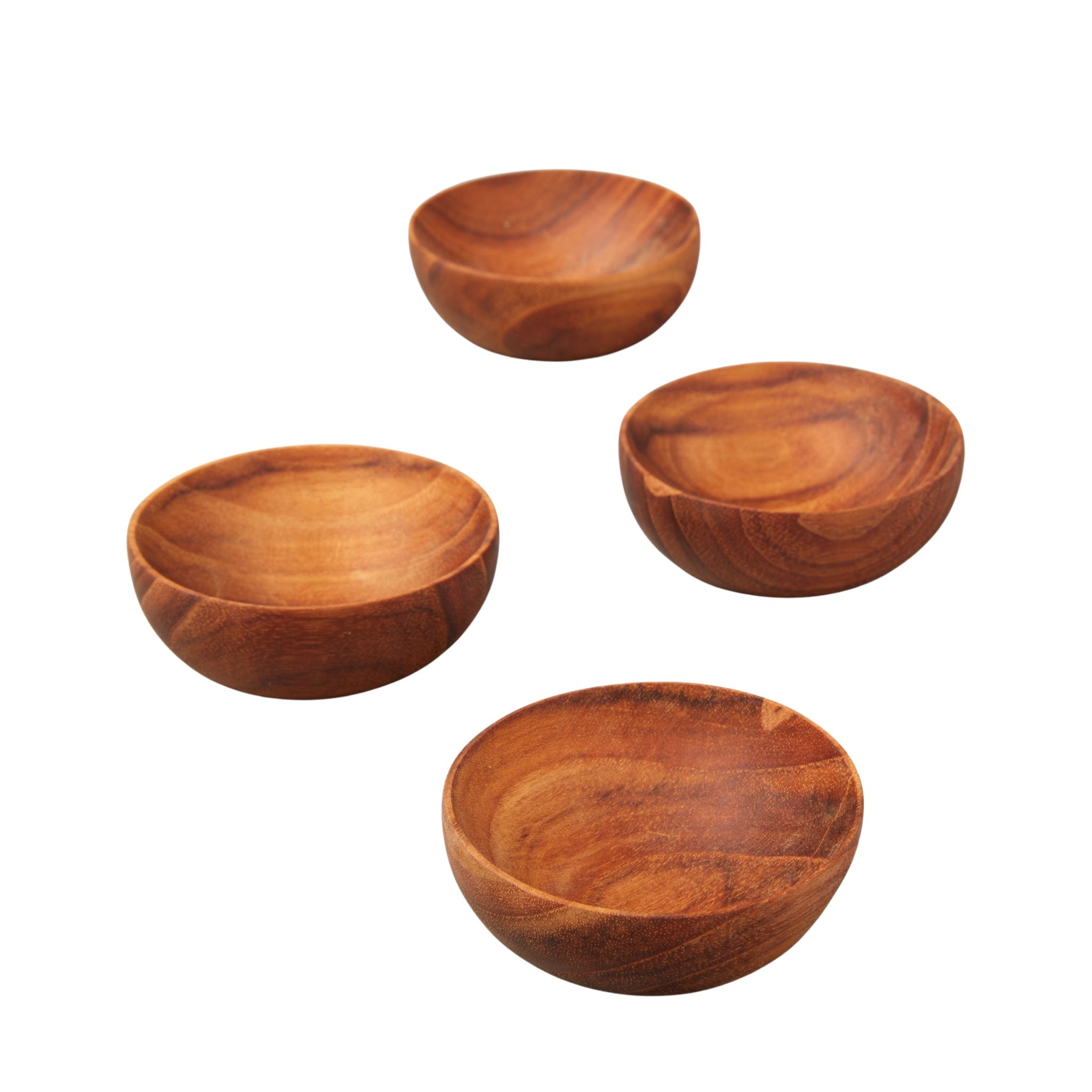 Teak Pinch Bowls, Set of 4