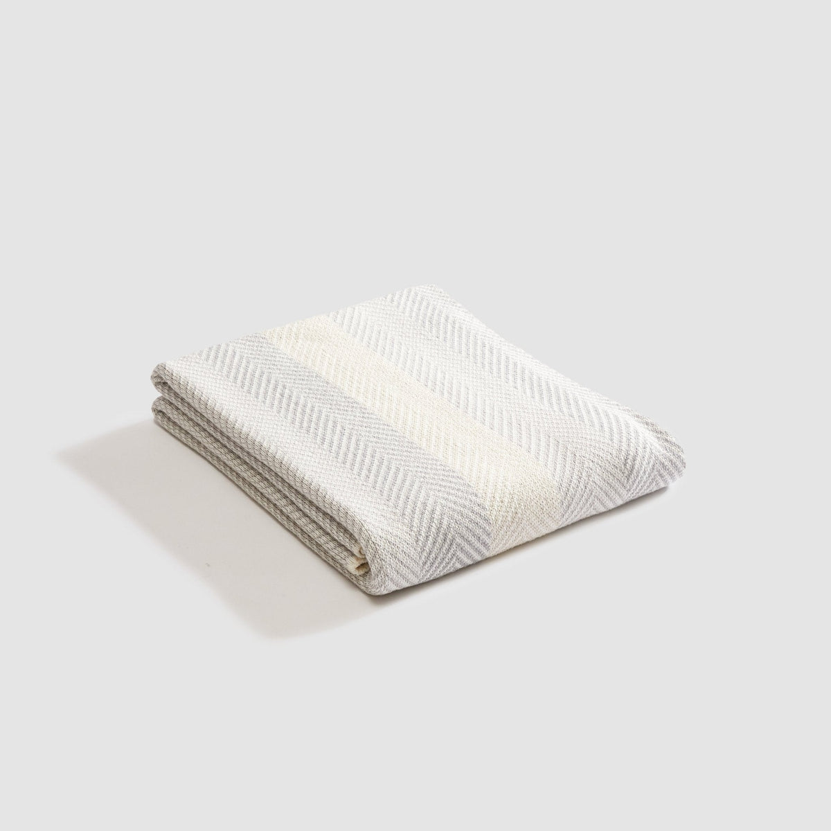 In2Green Eco Throw Cotton Sustainable Knit Striped | Chevron Throw Blanket - Herringbone Hues