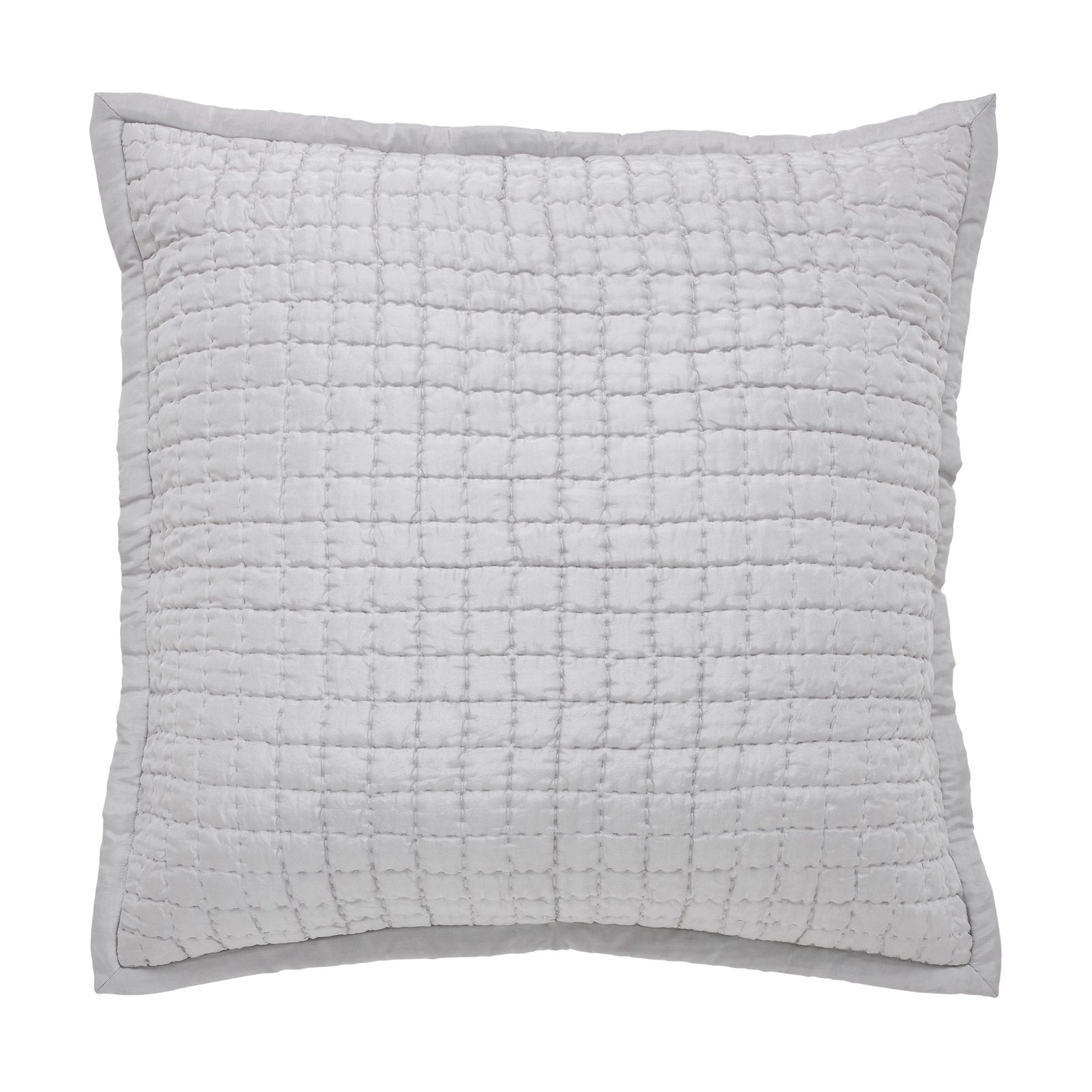 ES-177-2626-LOT1_1|Light gray quilted coverlet with a subtle grid pattern, soft texture, and durable bedding for bedroom decor.