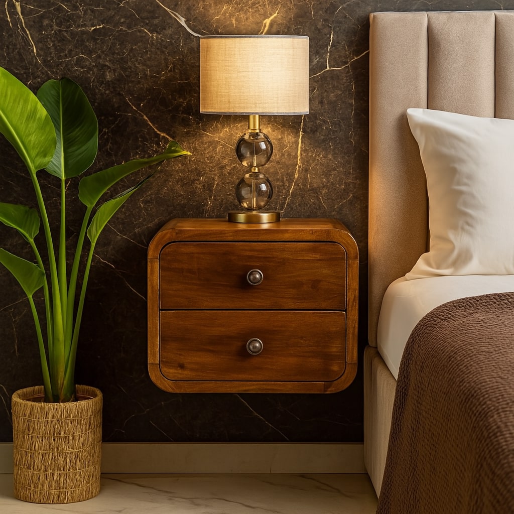 Solid Wood Floating Mini Nightstand