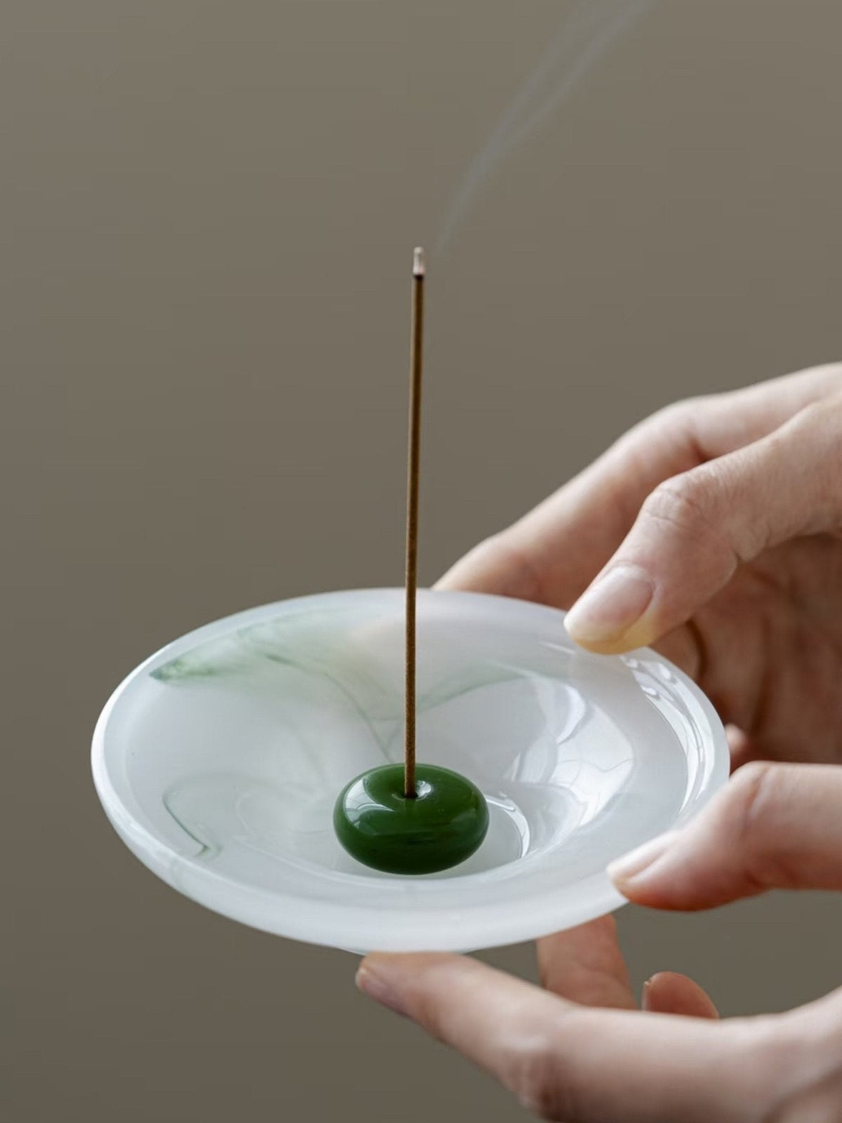Still Pond Incense Stick Holder Burner with Ash Catcher, Zen Accent Decor for Hygge Living -Candle Holders- Still Pond Incense Stick Holder-Jade Ripple - INSPECIAL HOME