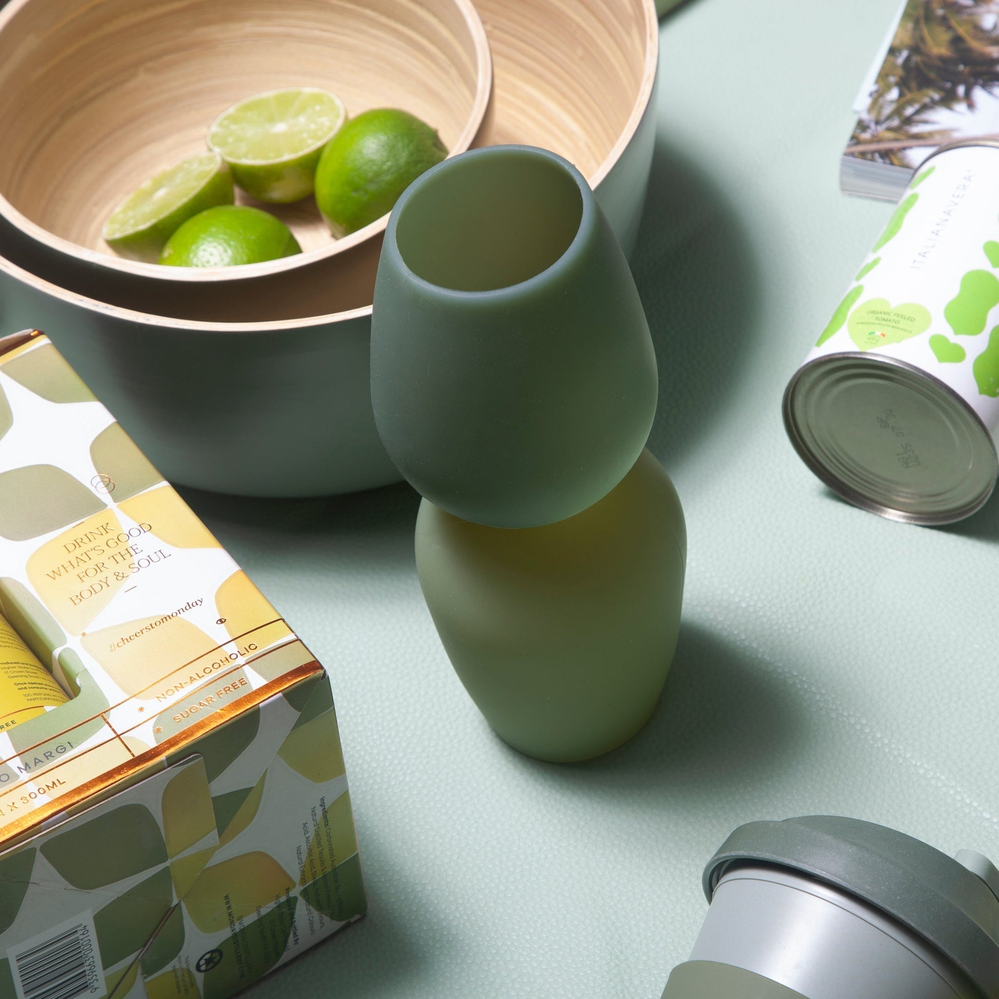 sage + olive | fegg | silicone unbreakable glasses - porter green | style + sustainability
