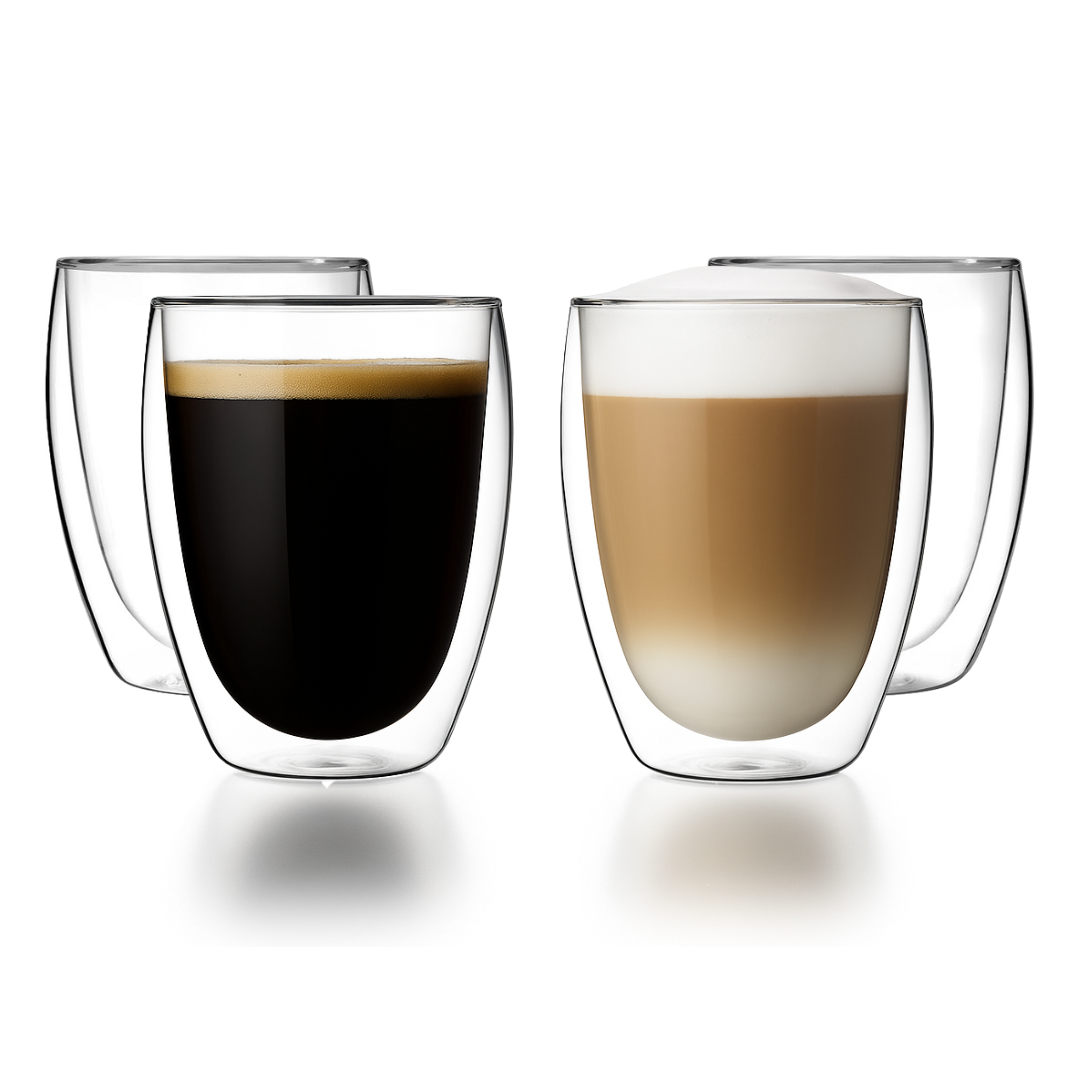 Double Wall Glass Coffee Mugs Cups 8.5oz 12oz insulated