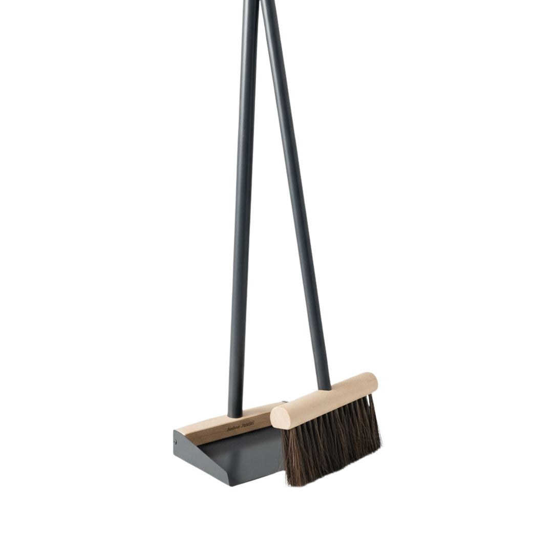 Andree Jardin "Mr & Mrs Clynk" Large Complete Dustpan & Hand Brush Black