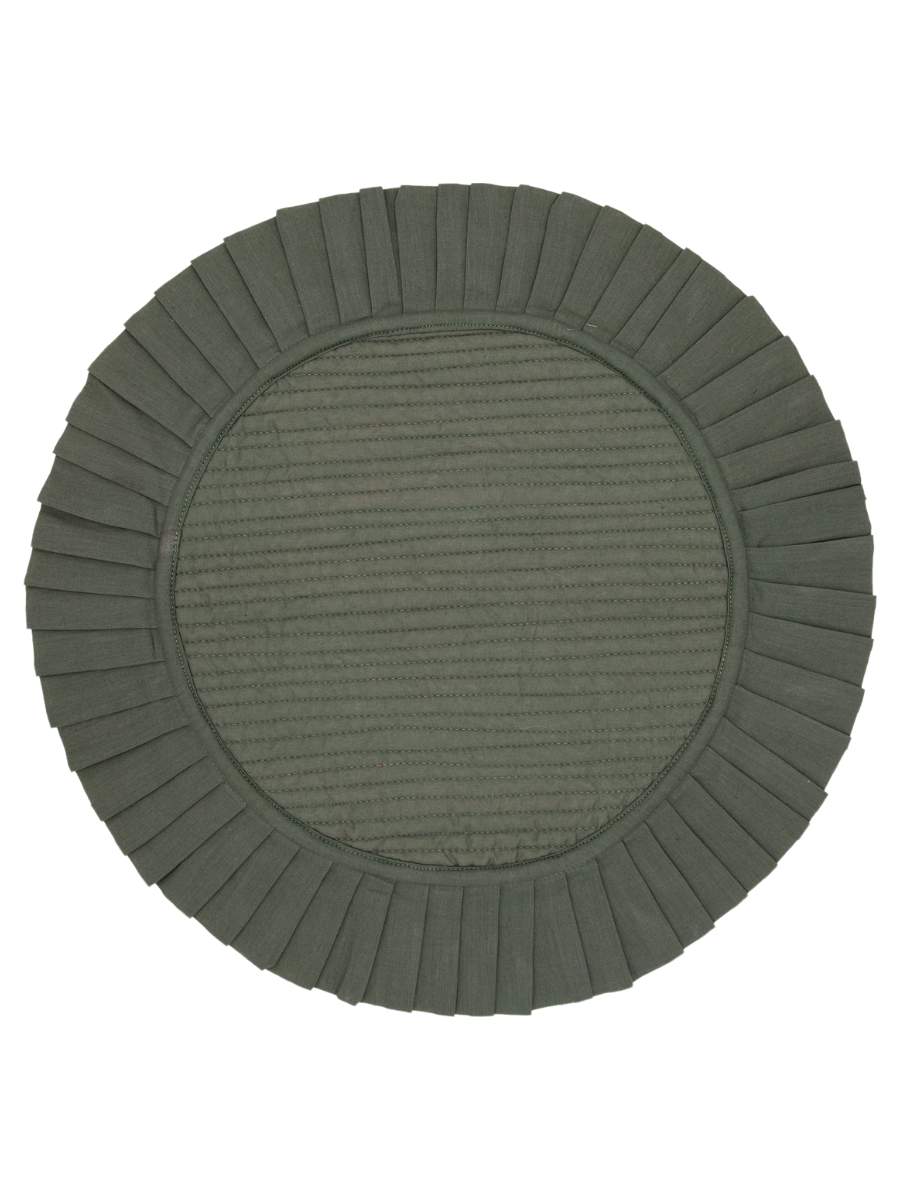 Olive Ruffle Circle Placemat | Set of 2