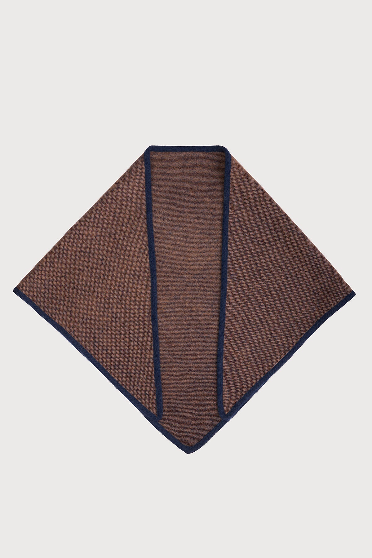 Plaid Wool Triangle Scarf - Brown