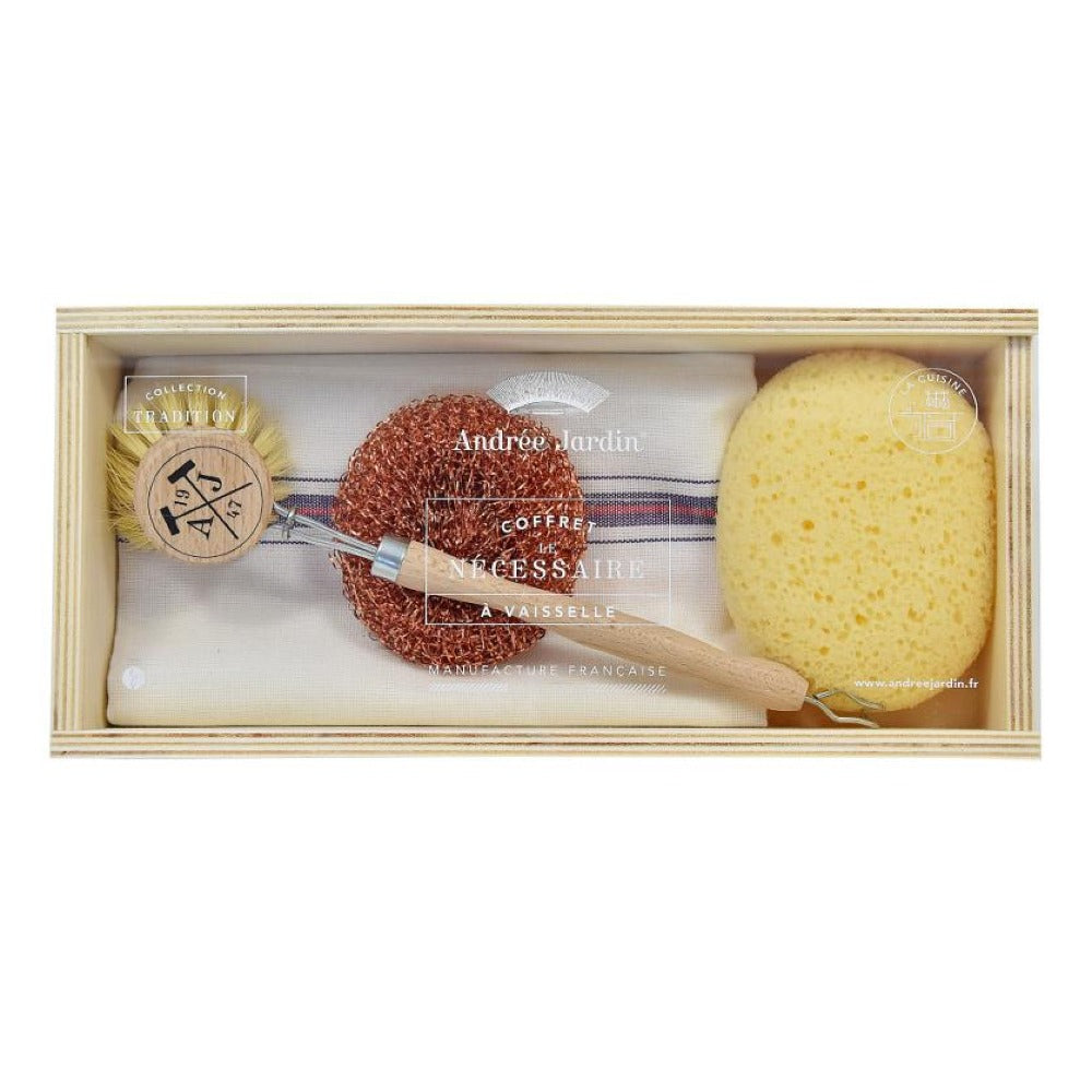 Andree Jardin Dish Kit in Wooden Box with Acrylic Lid