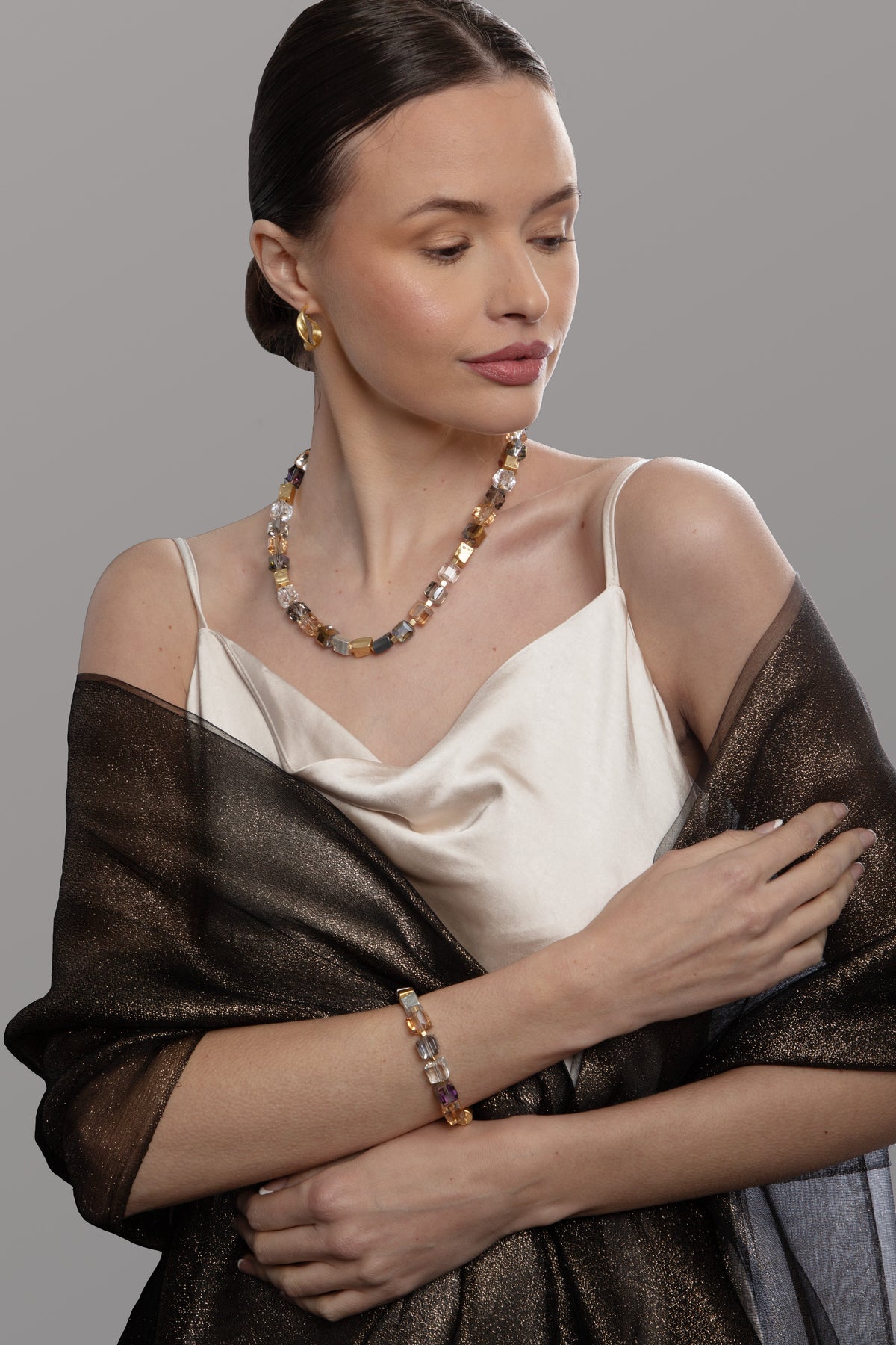 Silk Glimmer Scarf - Black
