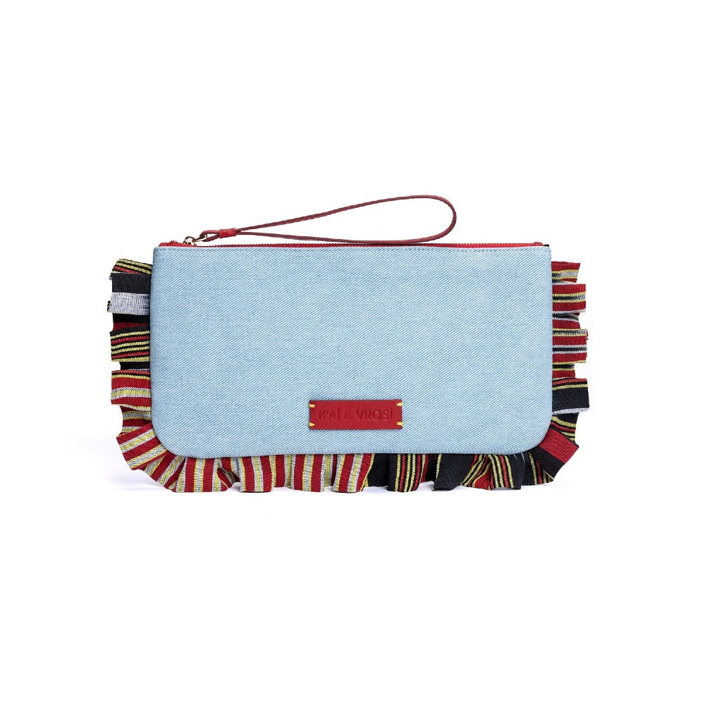 Medi - Light Denim Clutch Bag