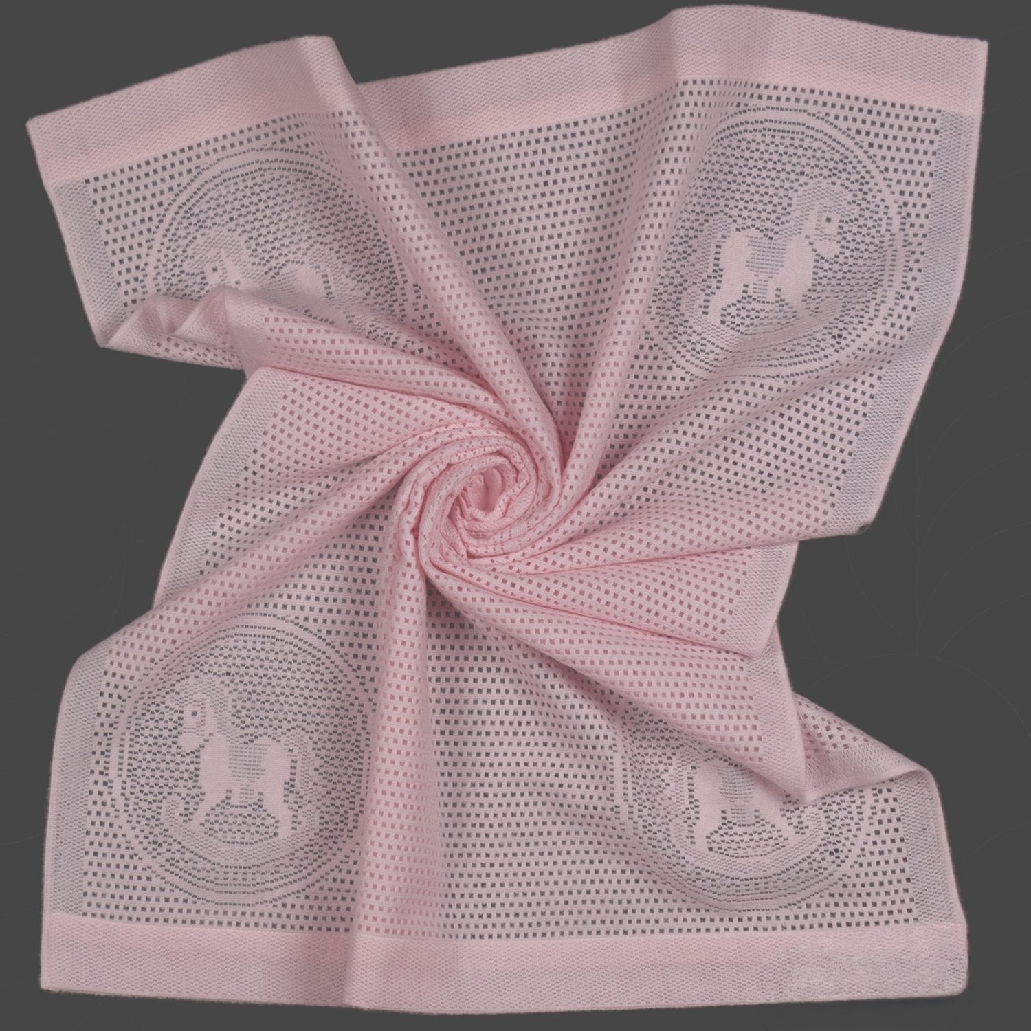 Southampton Home Lace Weave Rocking Horse Baby Blanket ~ Pink ~-Gifts-[bar code]-Prince of Scots