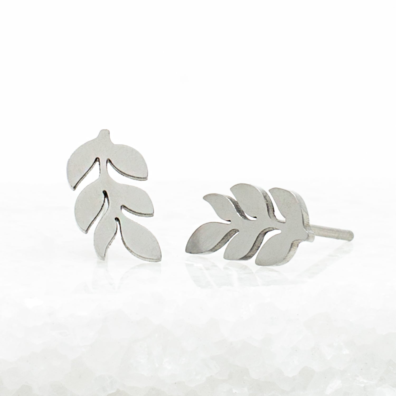 Rowen Leaf Stud Earrings