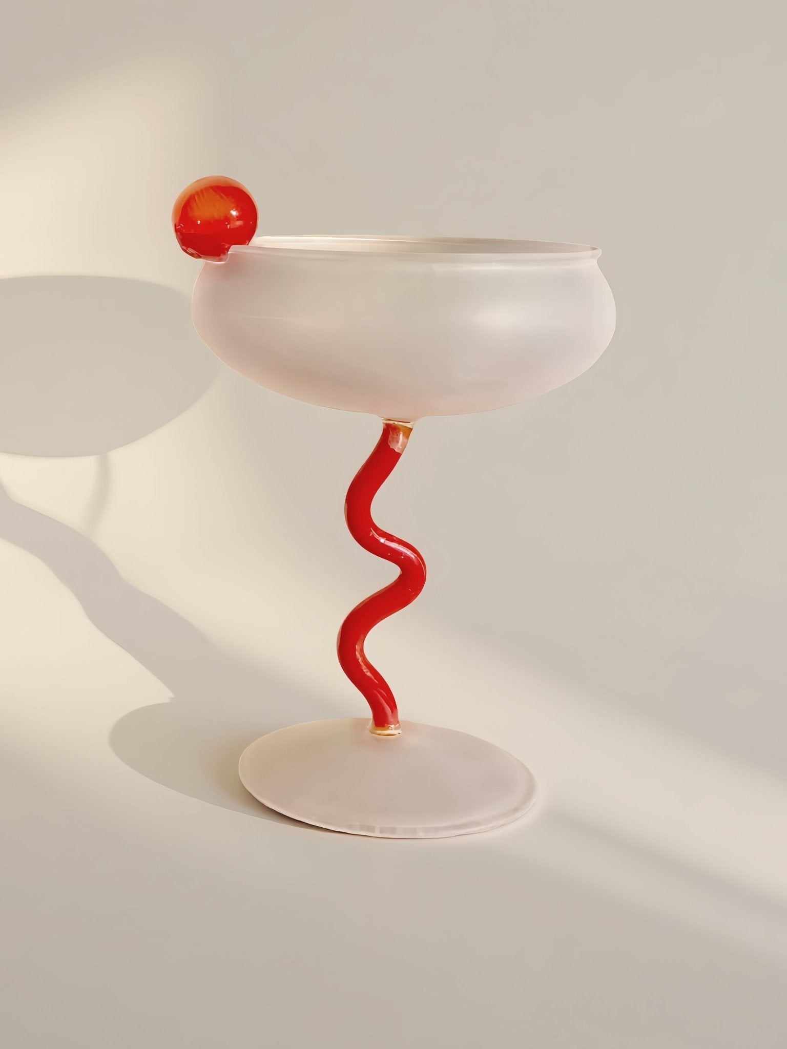 Jelly Bean Wine Glass - Whimsical Eclectic Dopamine Cocktail Coupe - Stemware - Jelly Bean Goblet - Strawberry - INSPECIAL HOME