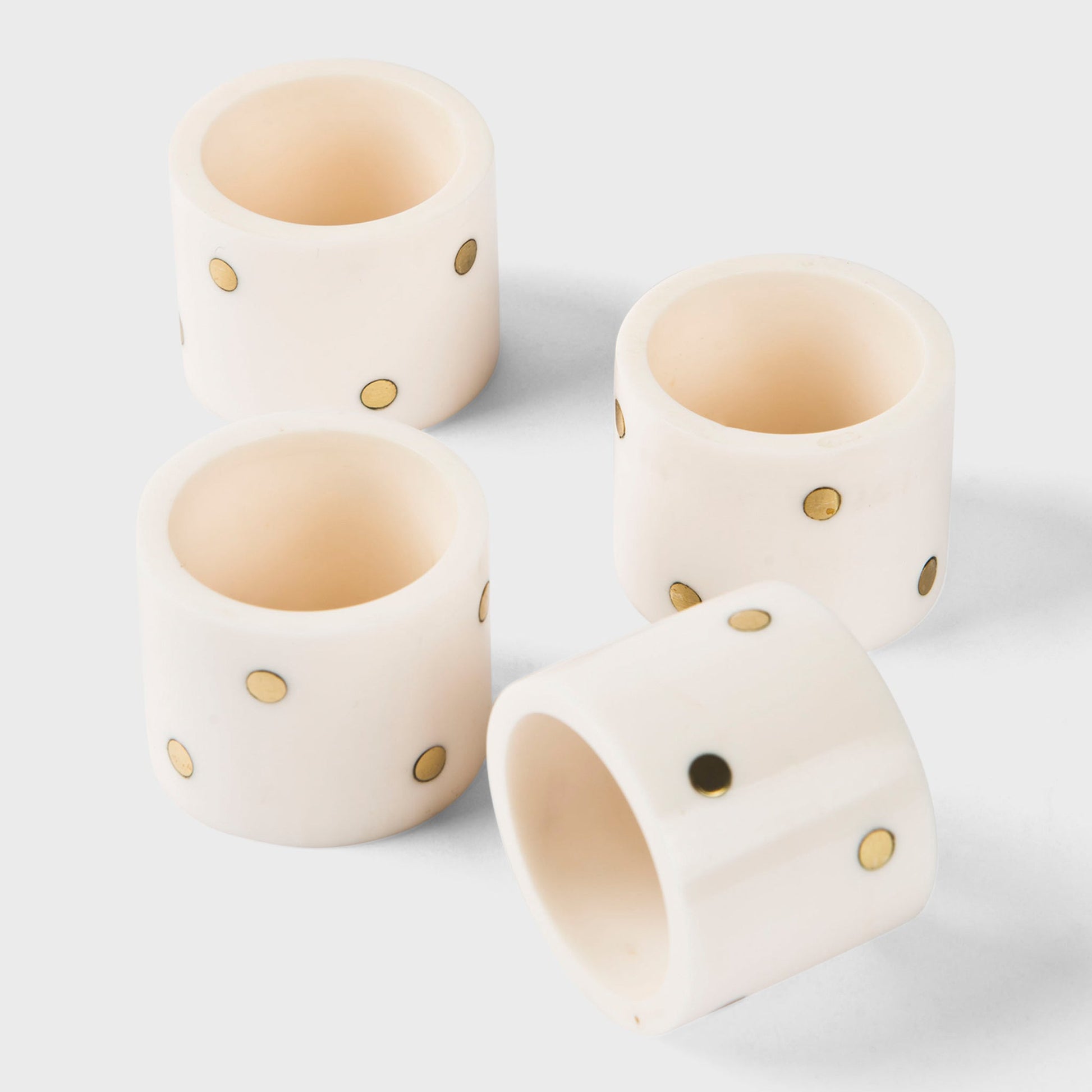 Pinstripe napkin rings set with black and grey striped pattern
