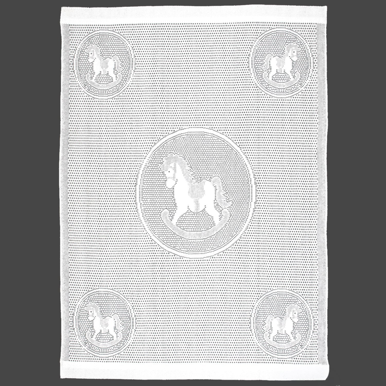 Southampton Home Lace Weave Rocking Horse Baby Blanket ~ White ~-Gifts-[bar code]-Prince of Scots