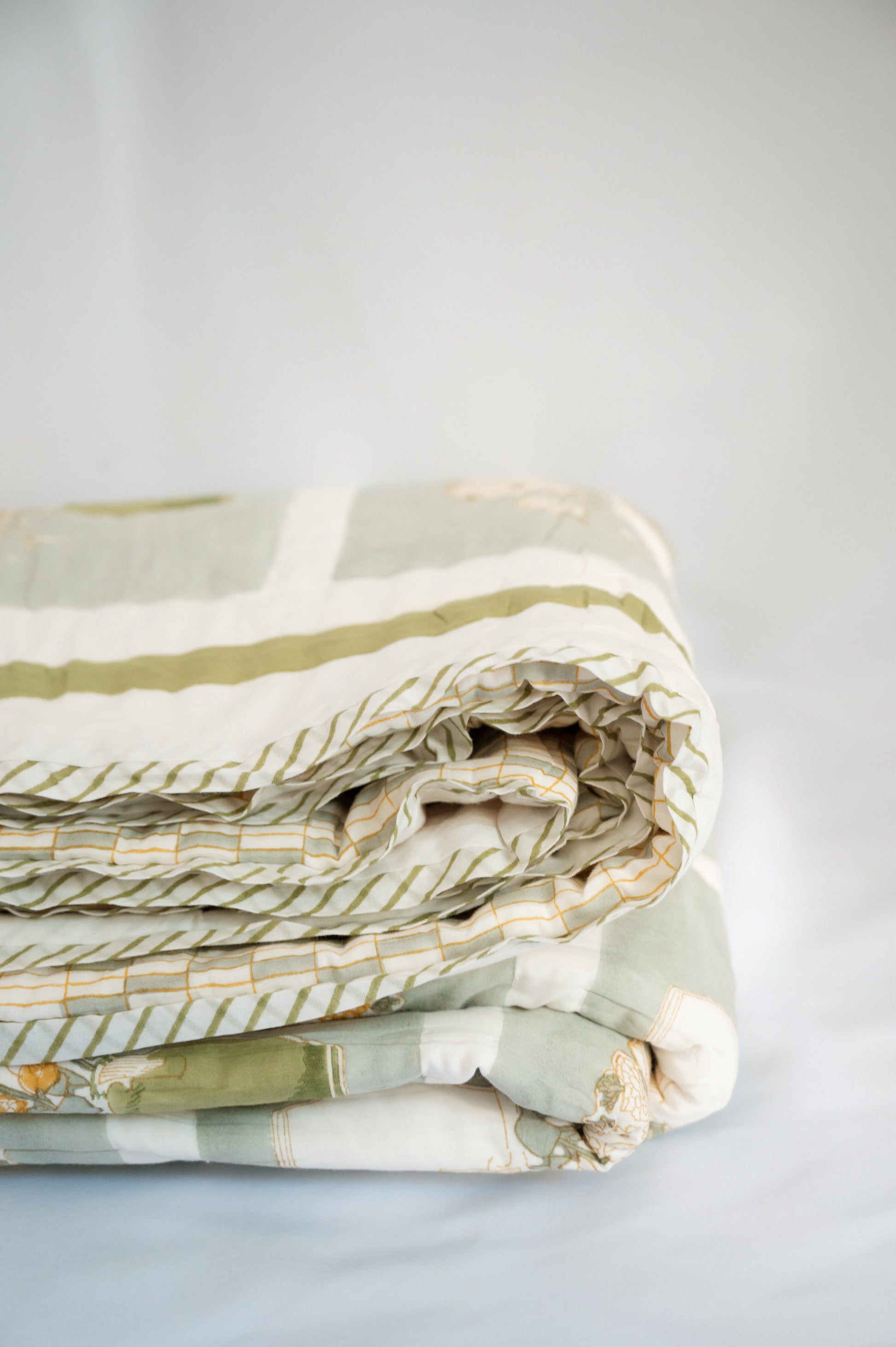 reversible hand block printed cotton throw, 50x70