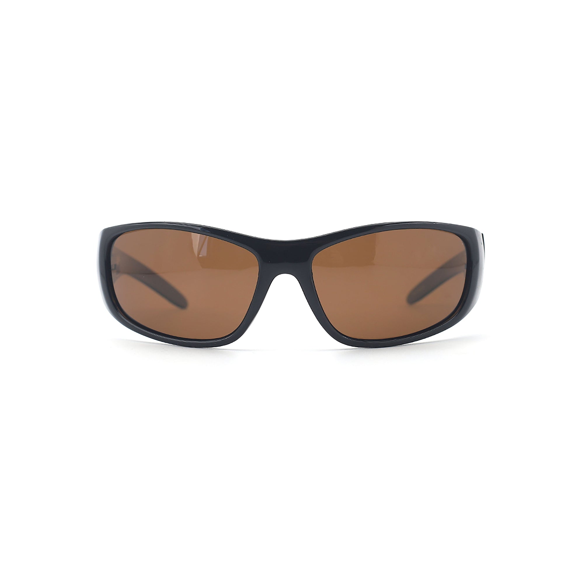 SAD Eyewear Fade wrap around sunglasses in black with polarized bronze UV protection lenses