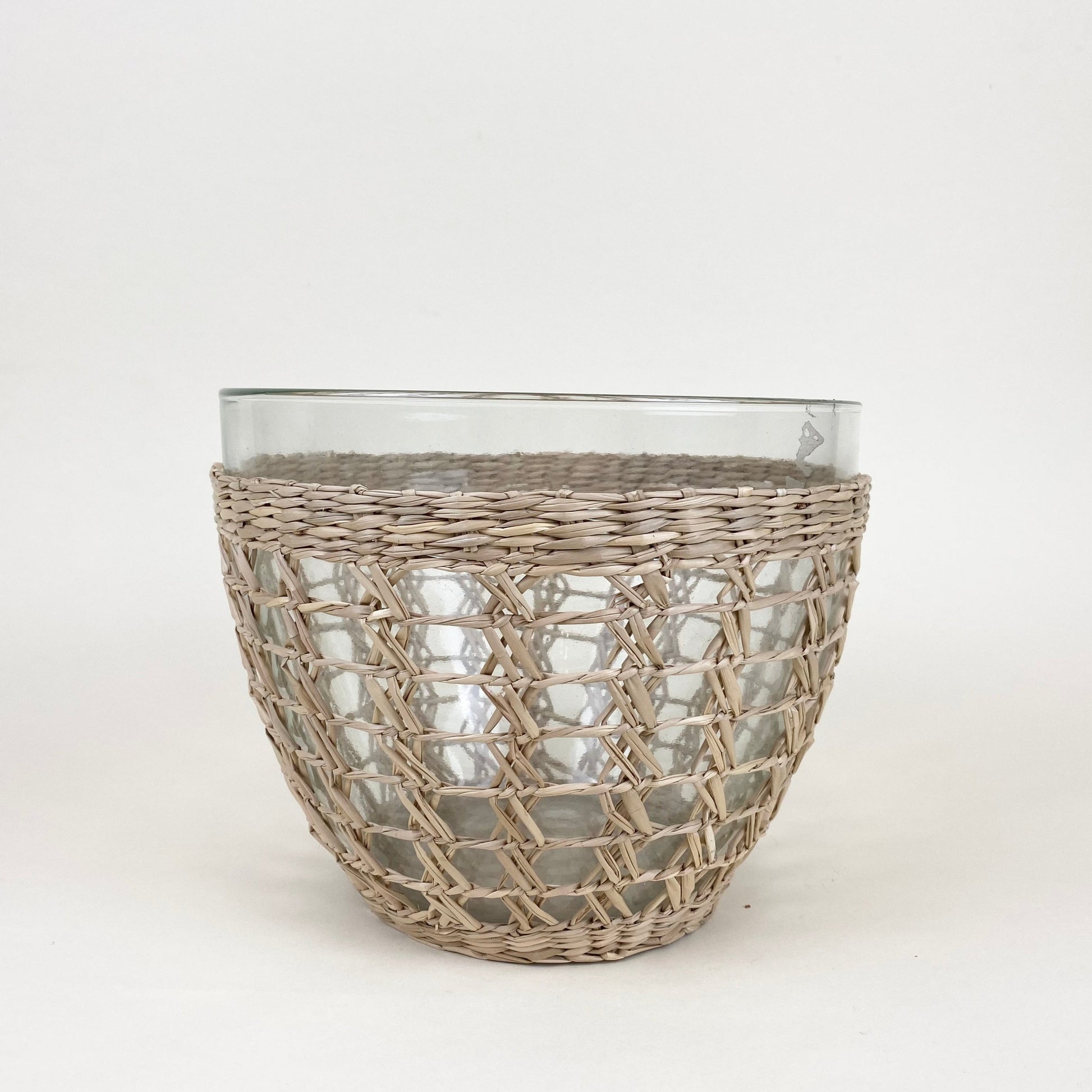 Seagrass Large Cage Salad Bowl Glass Seagrass Brand_Seagrass & Rattan Kitchen_Serveware Serving Pieces 6880-T8541SeagrassMediumCageSaladBowl