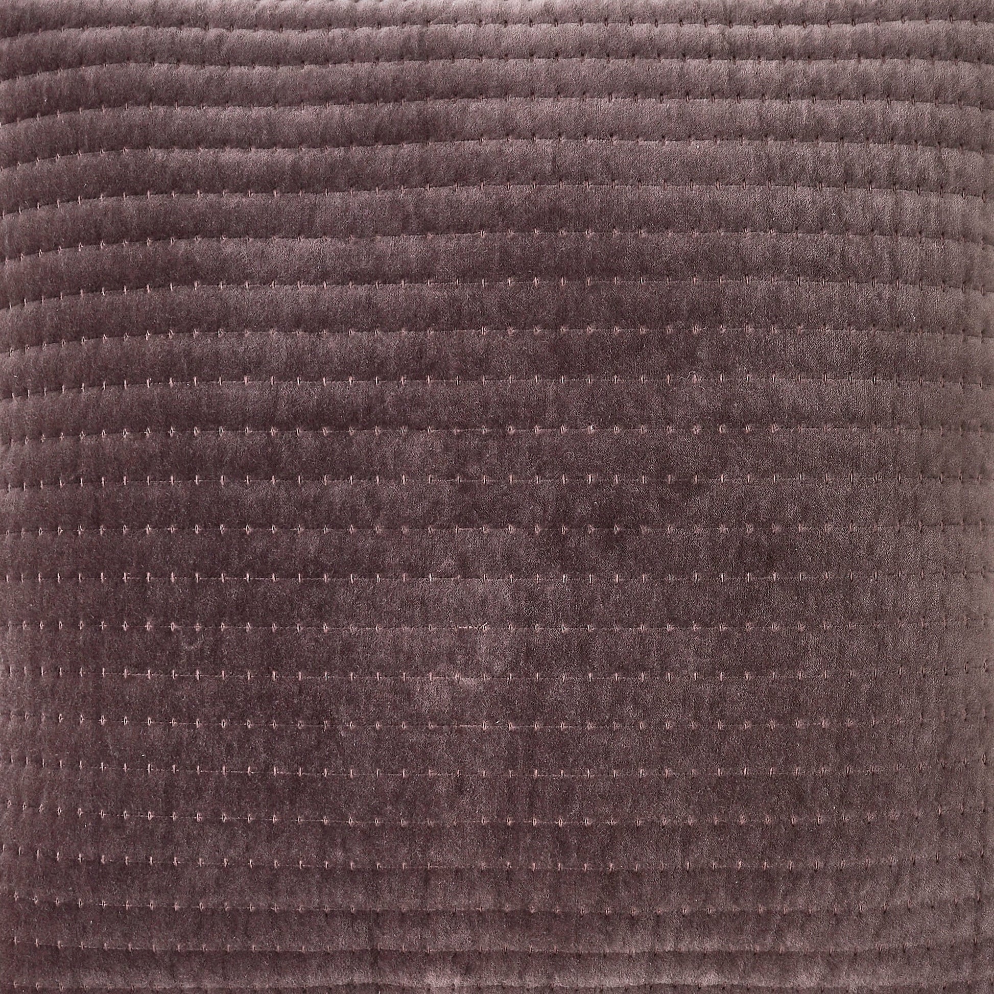 SS-186-2026_2|Opulent dark grey velvet coverlet texture with deep horizontal dotted stitching, creating a sophisticated bedding look.