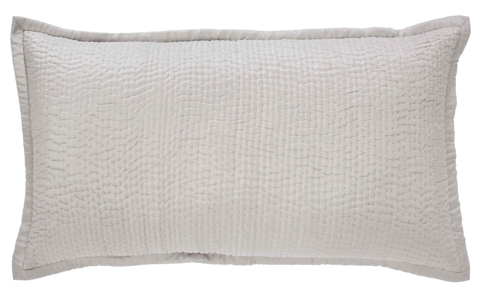 KS-166-2036-PO1247_1|Off-white quilted textured pillow sham coverlet, luxurious and soft bedding accessory for modern bedroom decor.