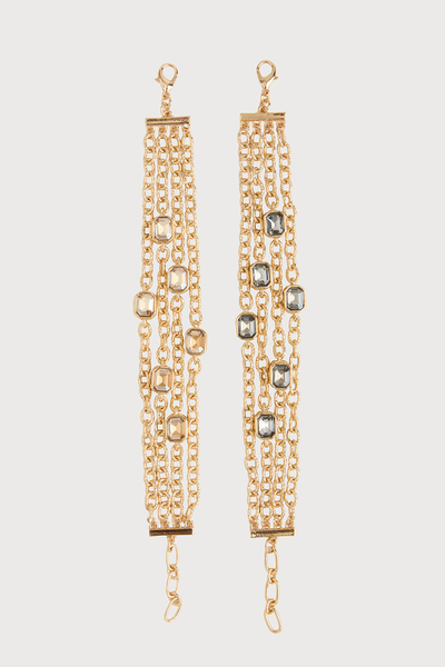 Crystal Cascade Chain Bracelet - Gold