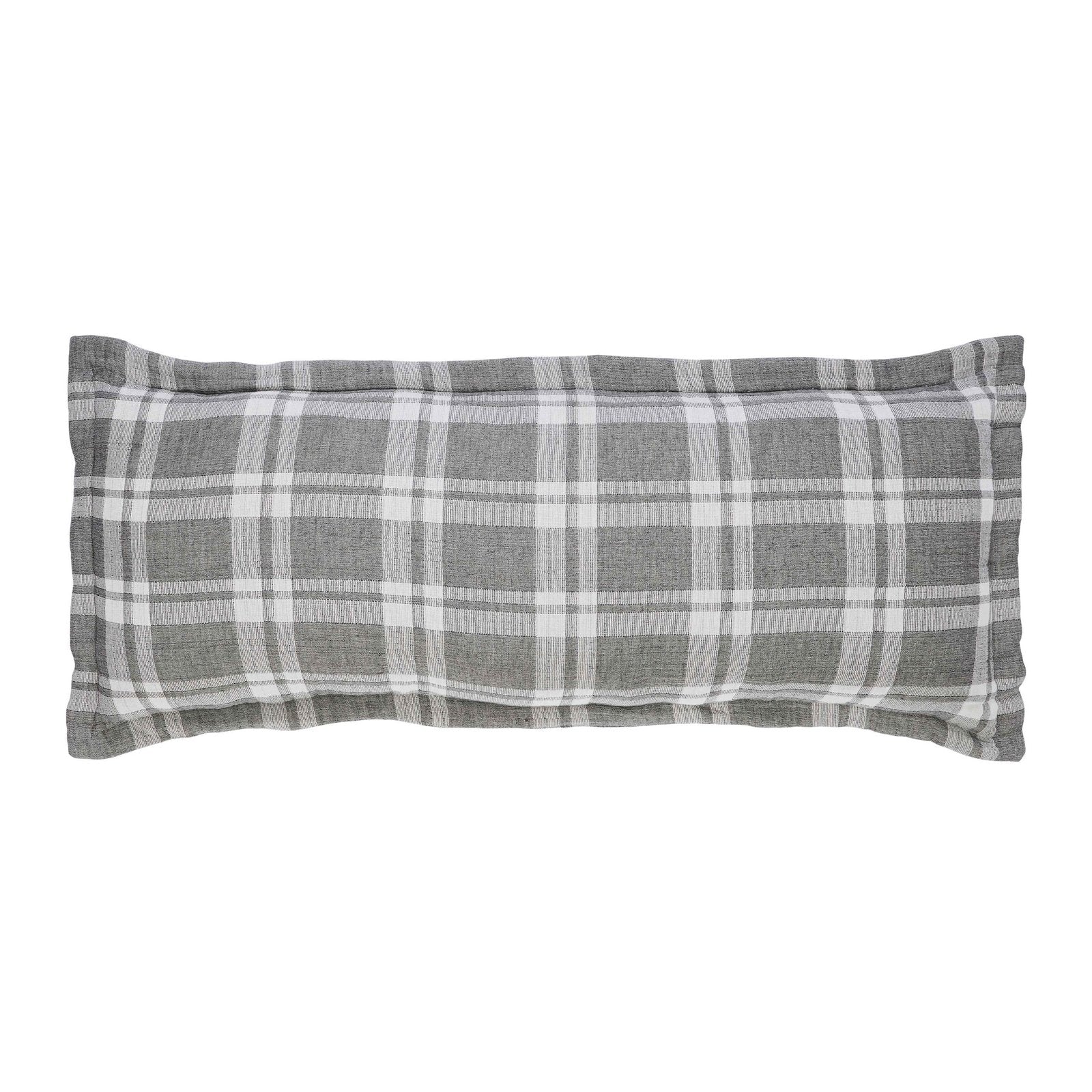 TP-116-1640_1|Rectangular grey and white plaid decorative pillow with a classic pattern. A versatile lumbar accent pillow.