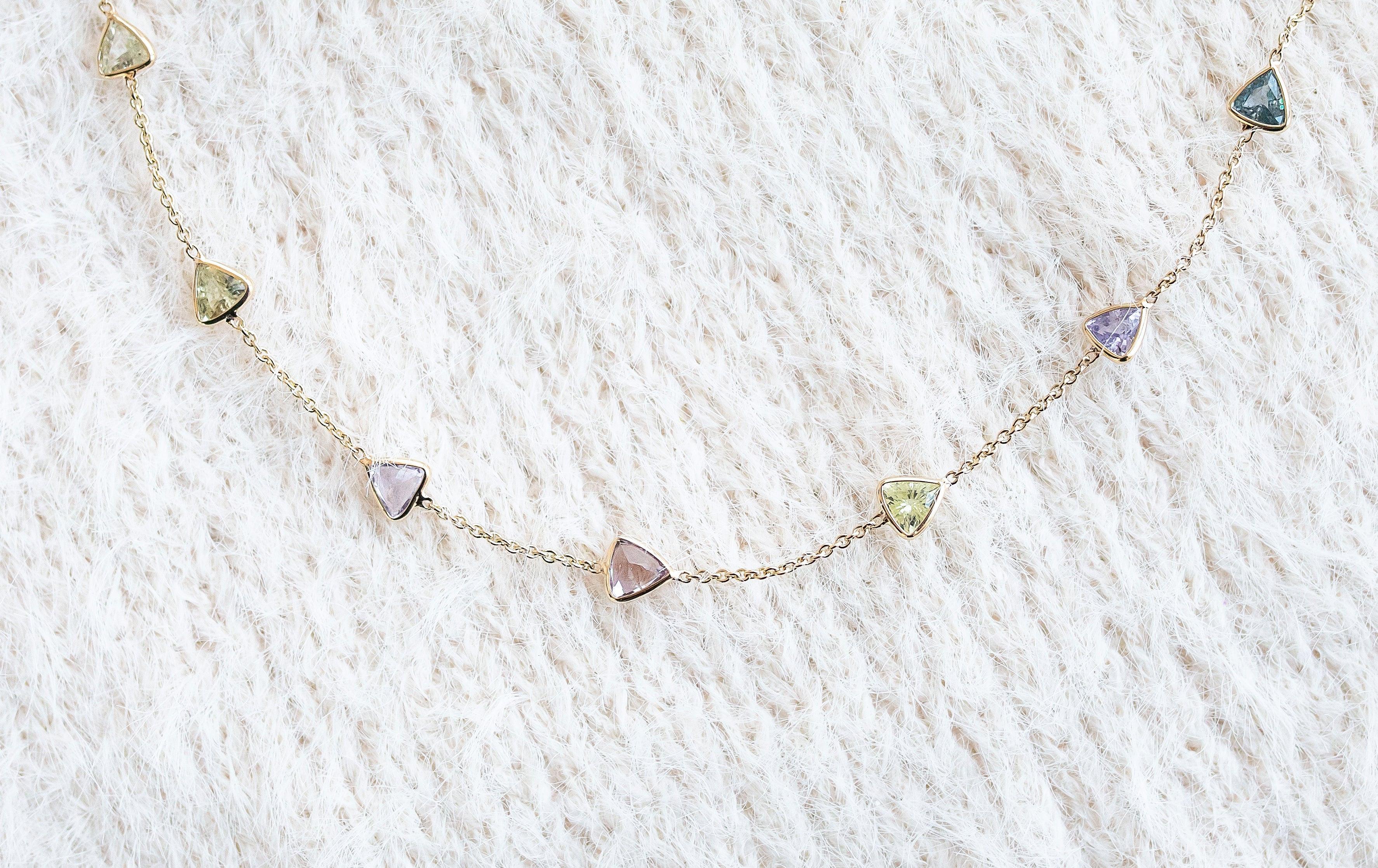 Joyful Hues minimal everyday fine jewelry in solid gold and sterling 925 silver with natural gemstones.