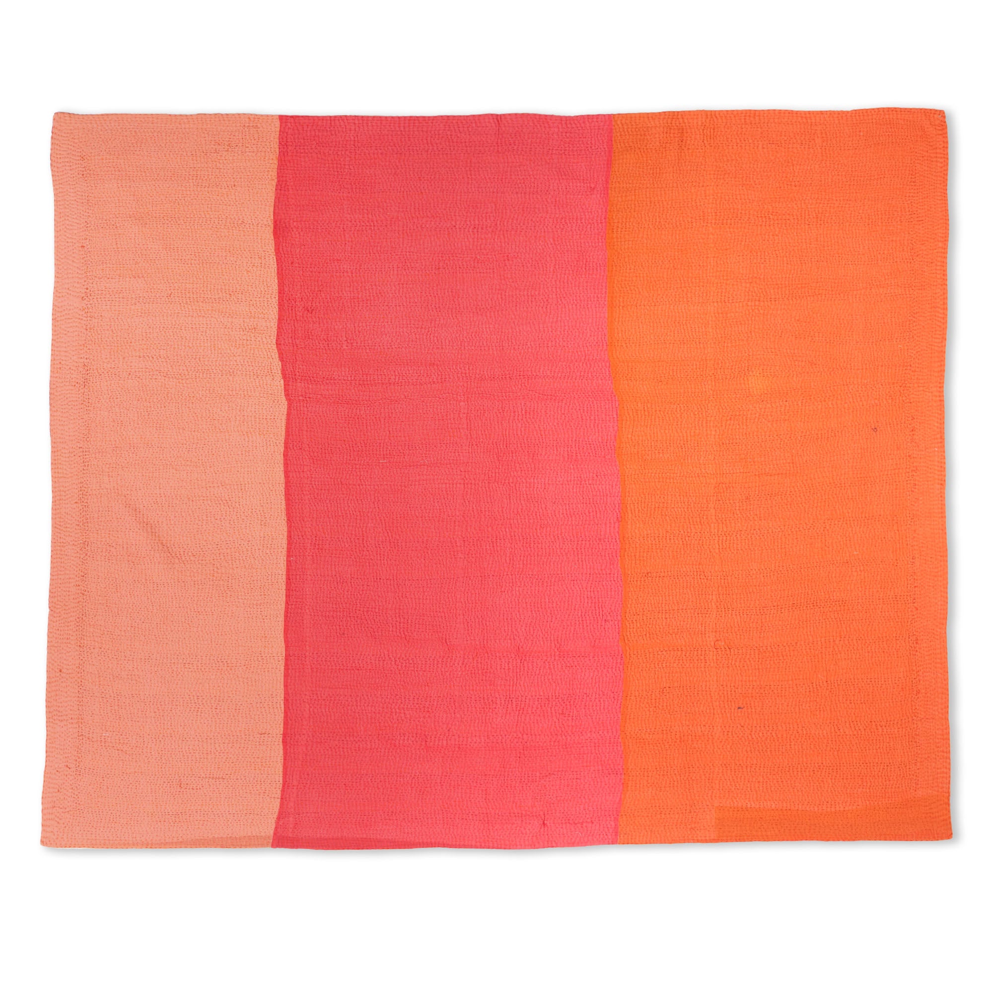 Mosaic Fray Patch Vintage Kantha Throw - Carrots