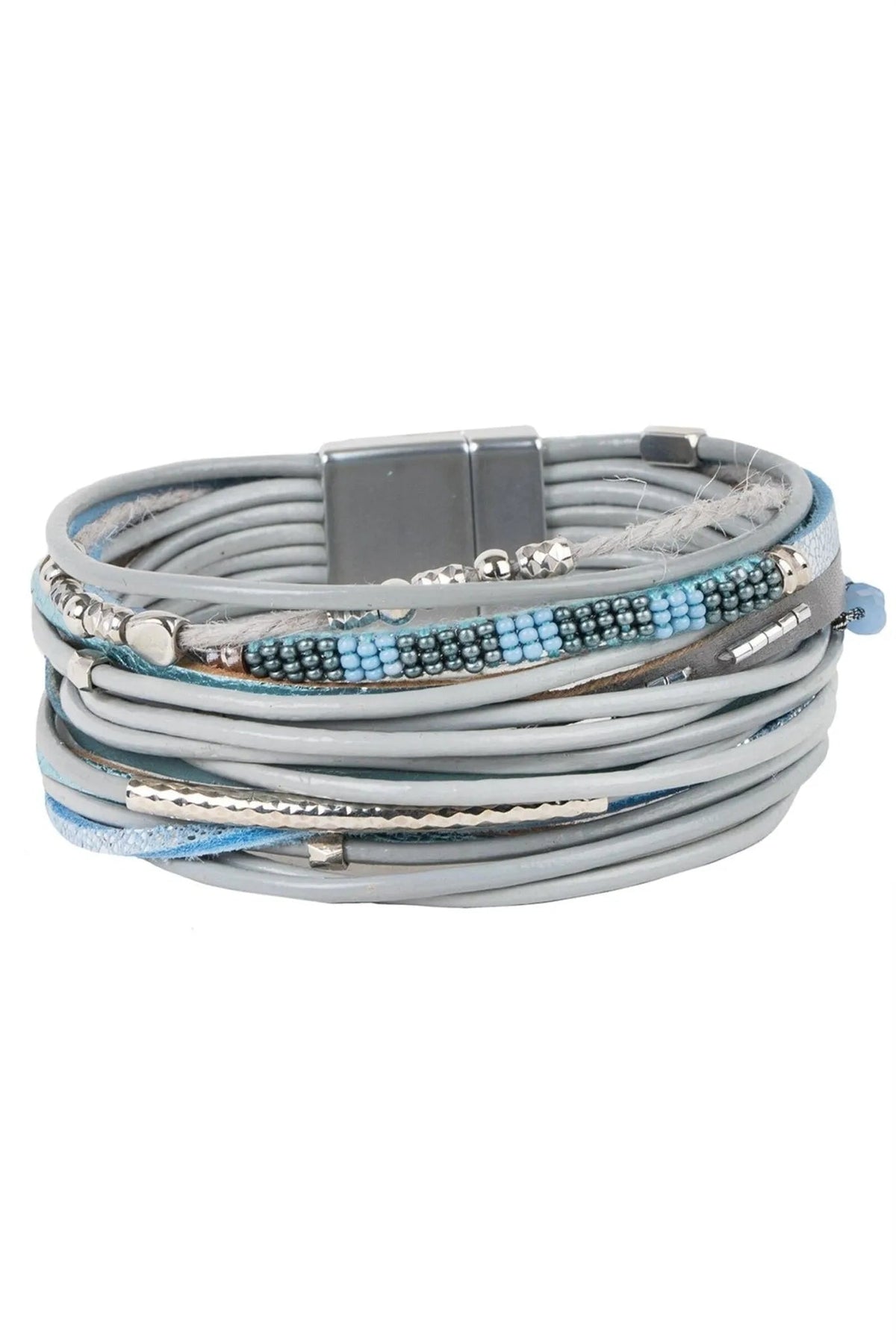 Laguna Beach Leather Bracelet Light Steel Blue