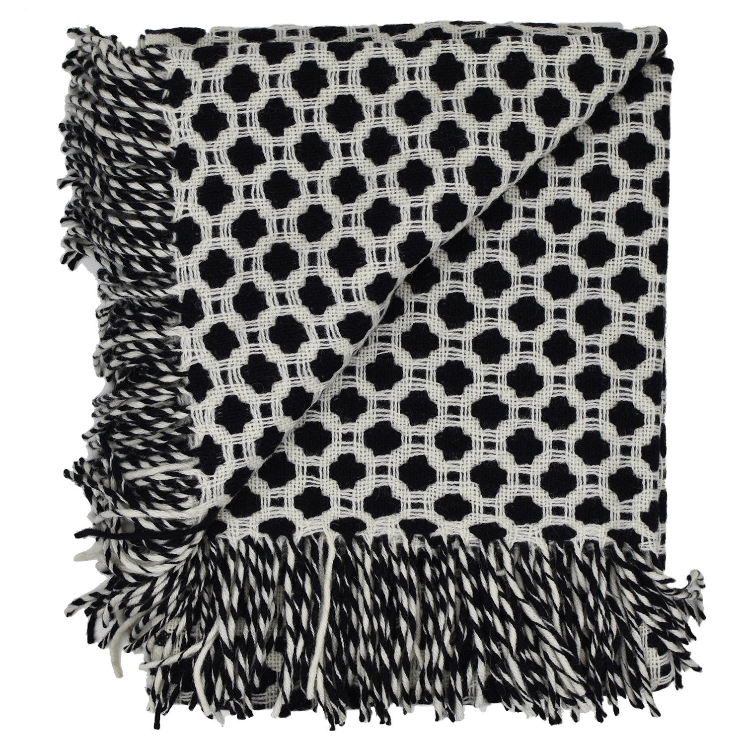 Highland Tweed Hedgerow 100% Pure New Wool Throw ~ Black ~-Throws and Blankets-Prince of Scots-0634934461523-K4050028-010-Prince of Scots