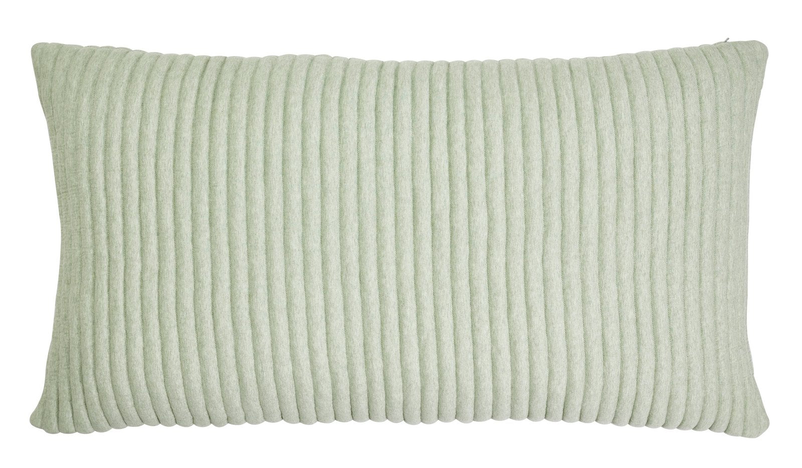 KS-370-2036_1|Soft light green textured quilt with prominent vertical ribbing, offering plush comfort and modern bedroom styling.