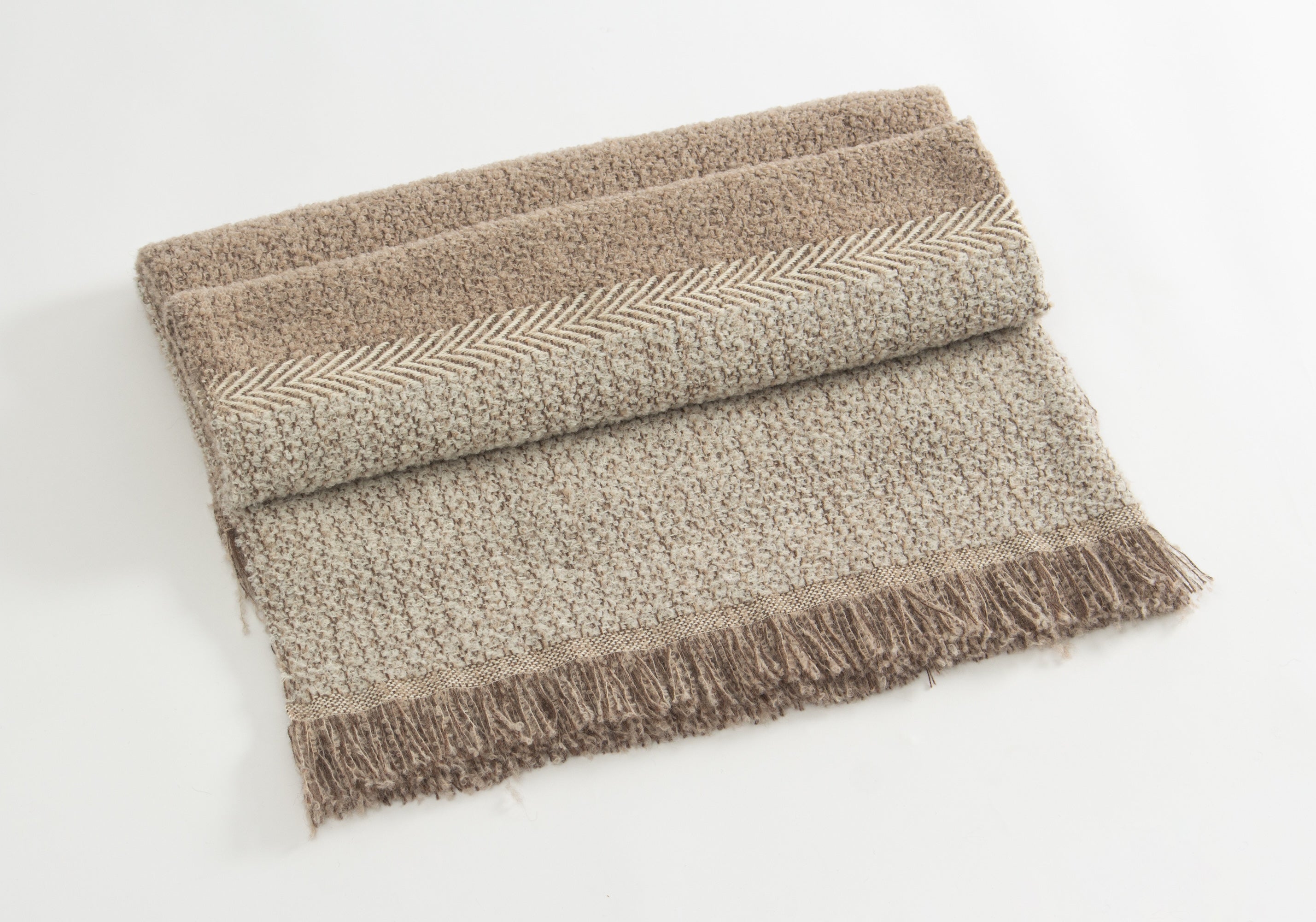 Handwoven Boucle Alpaca Throw - Brown
