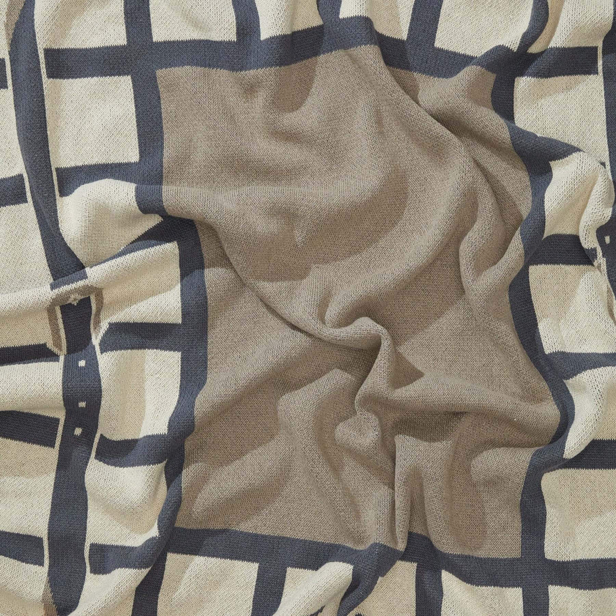 In2Green Eco Throw Cotton Sustainable Knit Throw Blanket - Equestrian Lattice