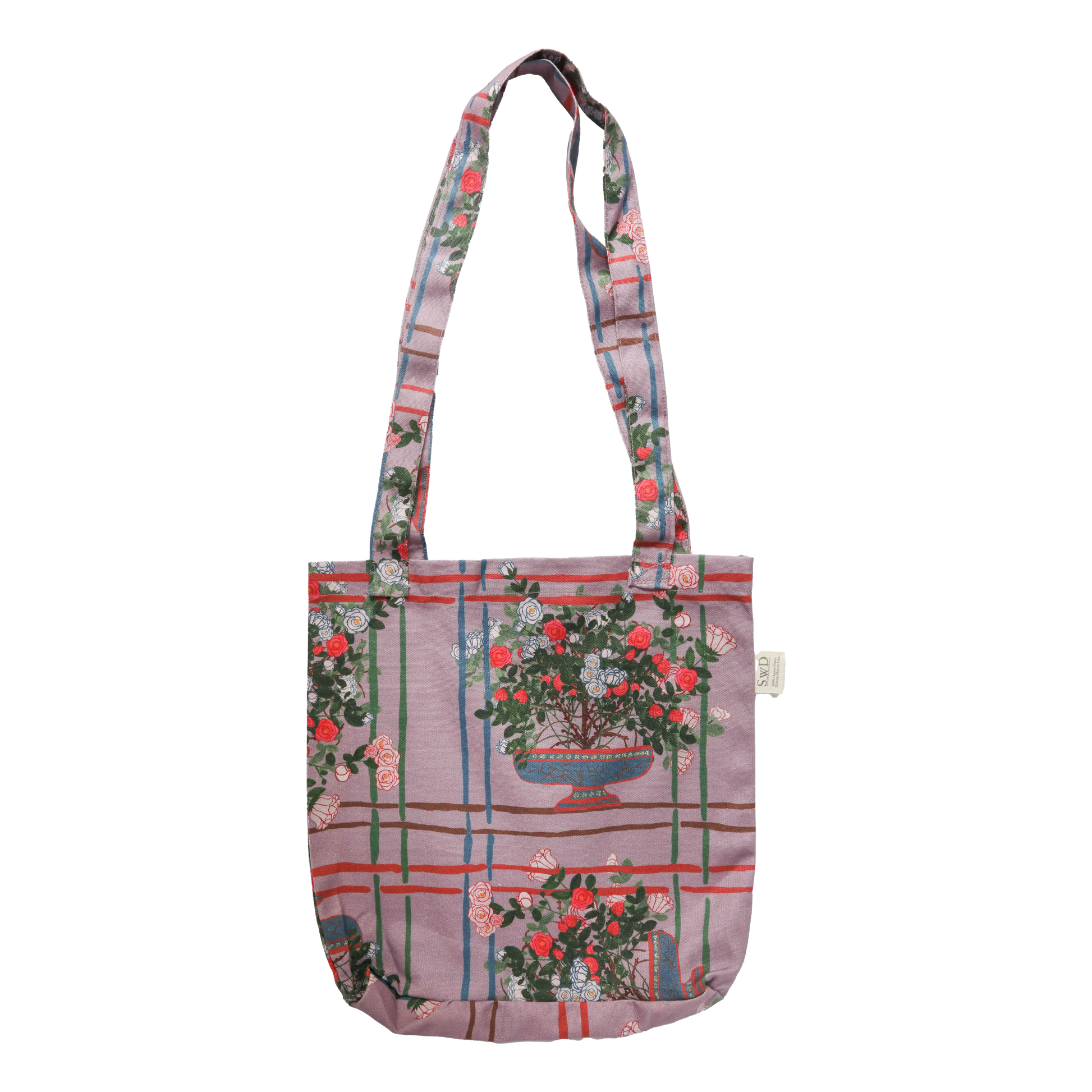 Purple Fun Floral Tote Shoulder Bag