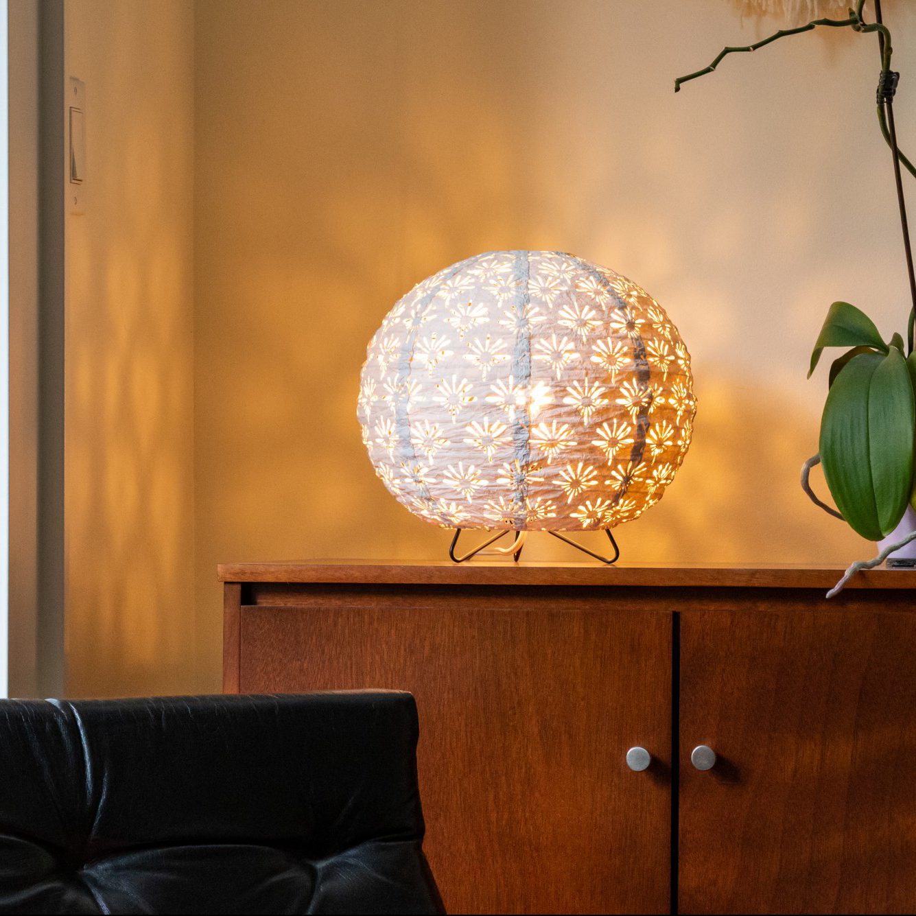 Soji Stella Solace Tyvek Indoor Table Lamp on table