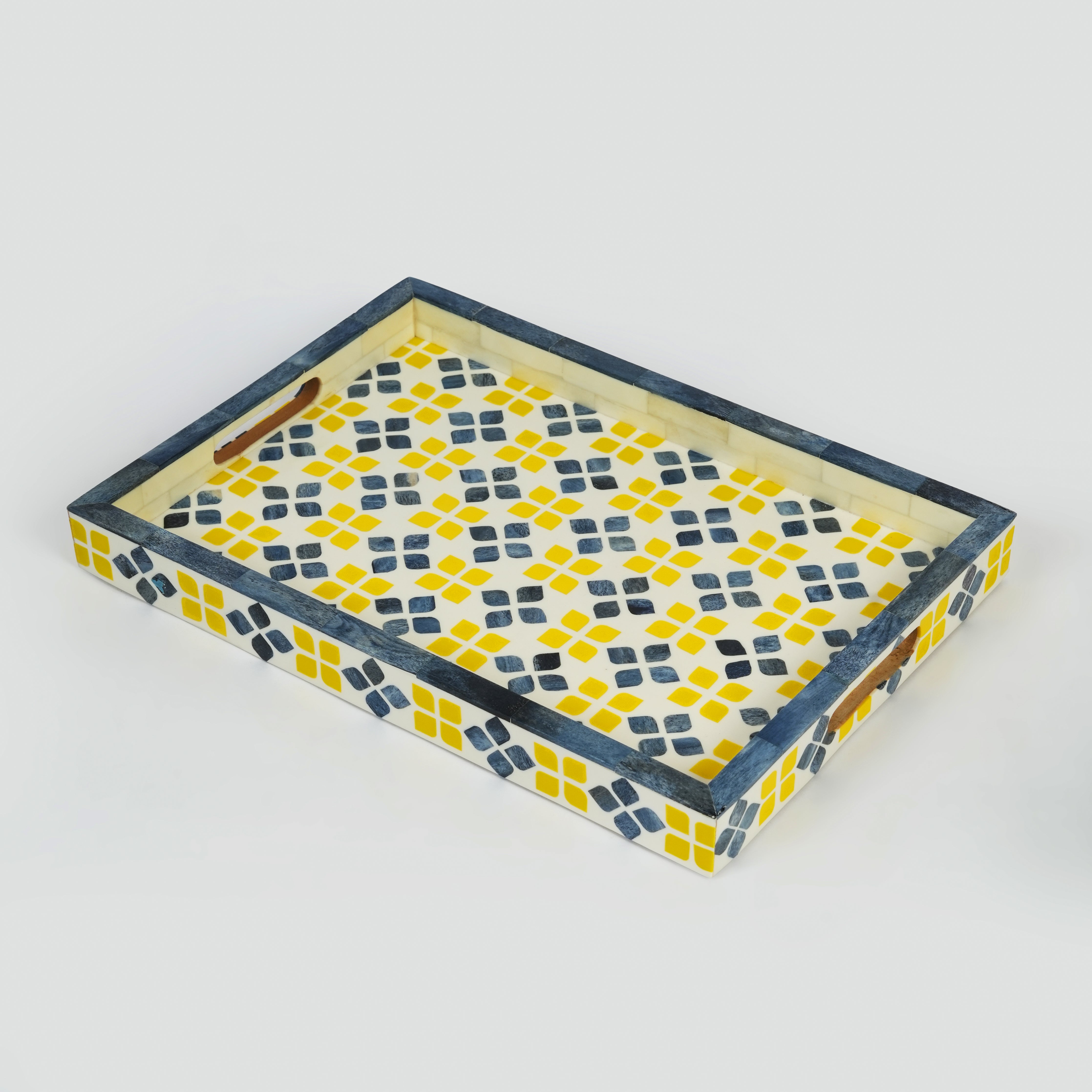 Marigold Mosaic Bone Inlay Tray - Thumbnail 2