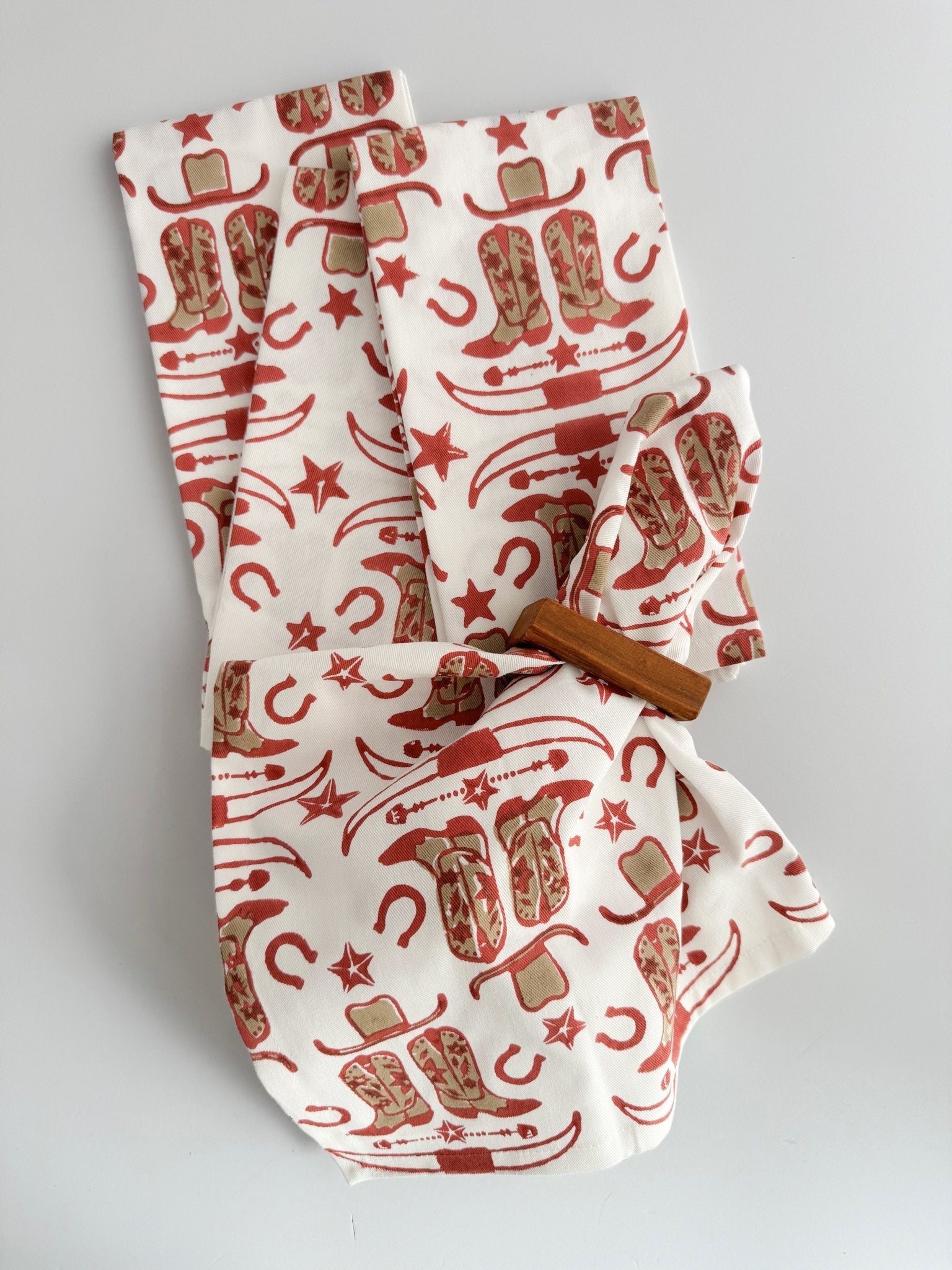 Organic Ivory Napkins (set of 4) - Cowgirl, Terracotta - The Mended Company