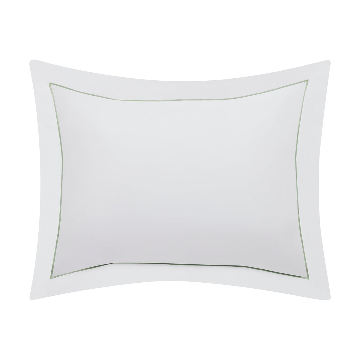 SS-056-2026_5|Close-up of pristine white fabric with a neat light gold piped trim detail, perfect for contemporary duvet covers.