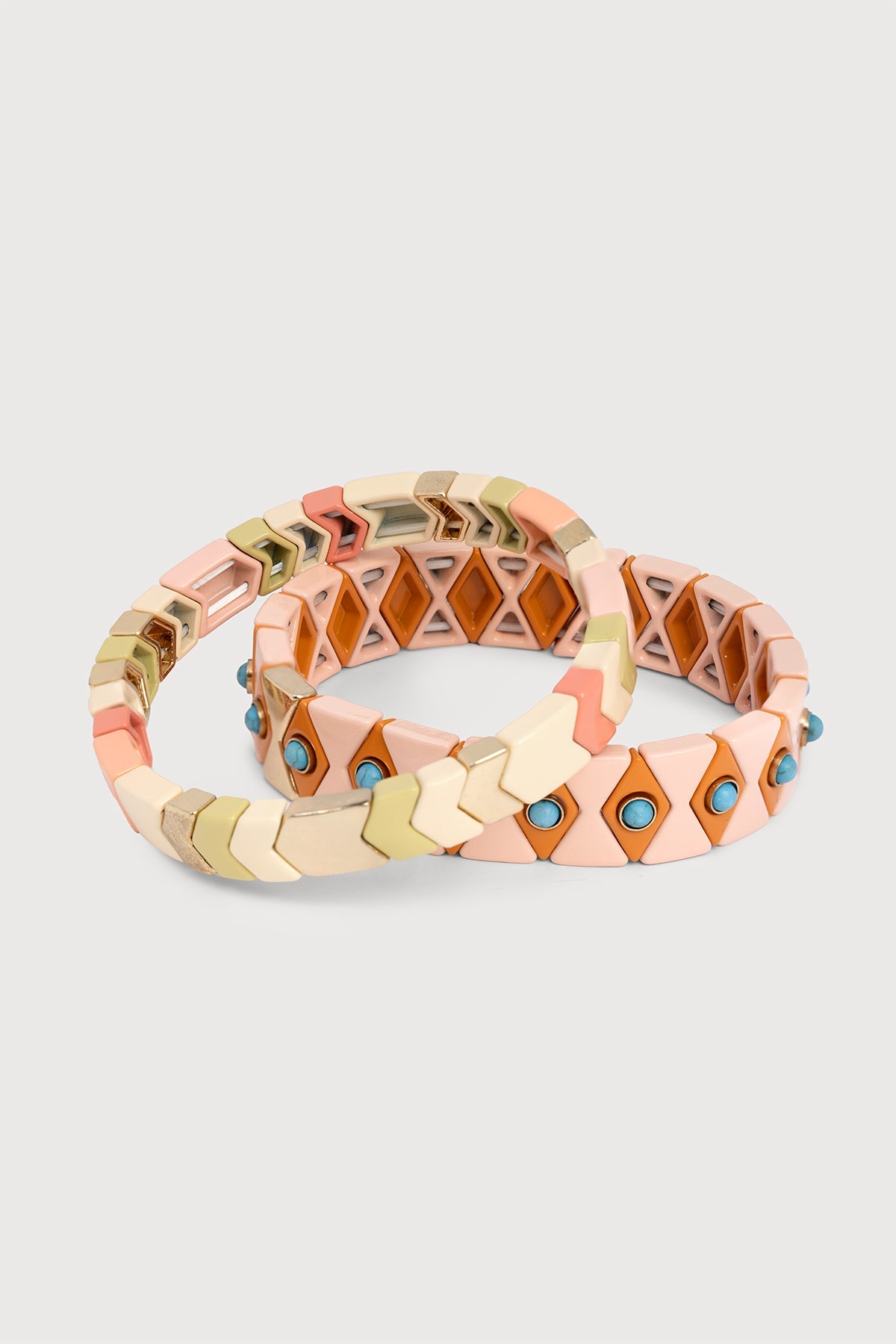 Evil Eye Stretch Bracelet Set - Pink