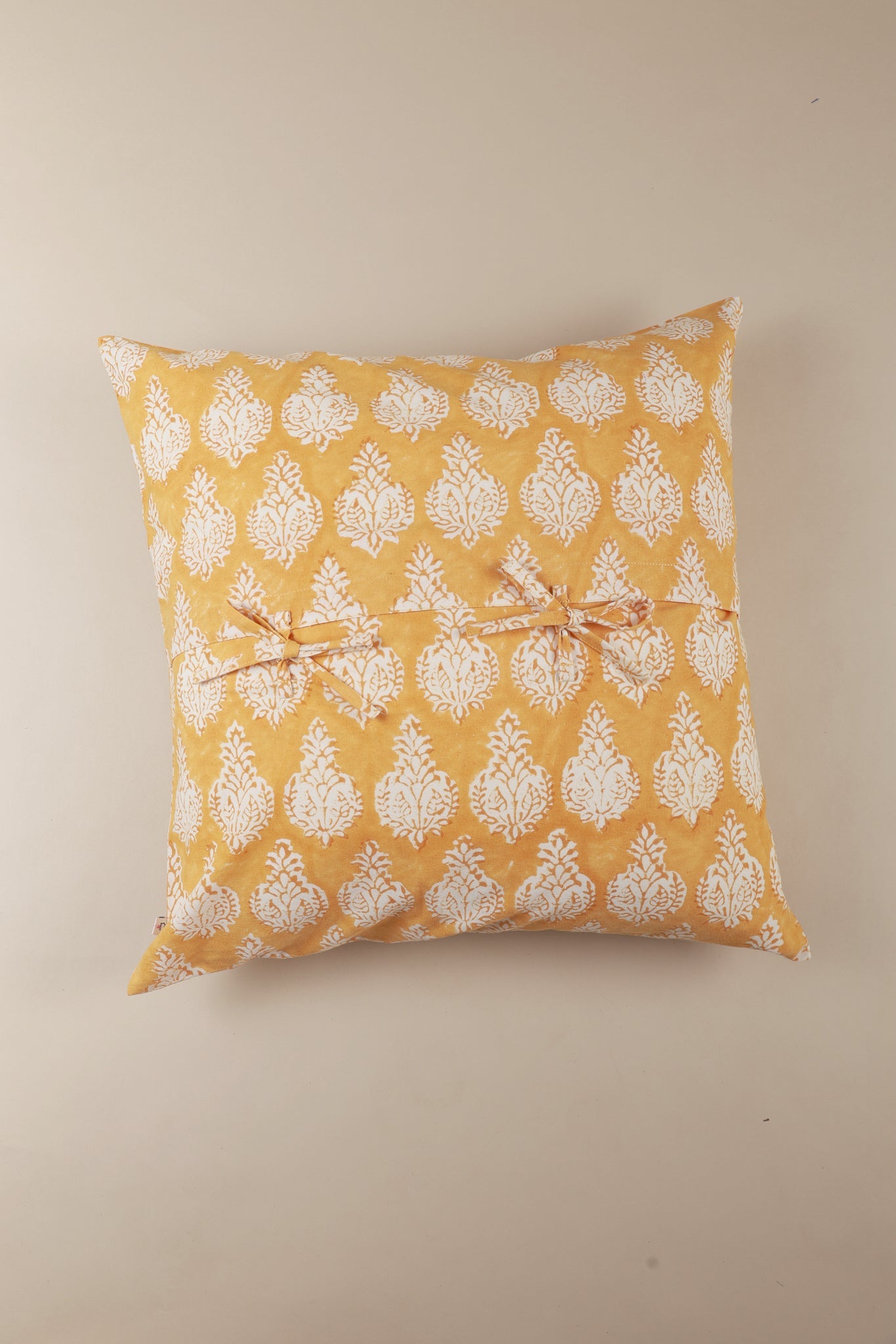 Golden Sunrise Hand Block Print Pillow - Thumbnail 2