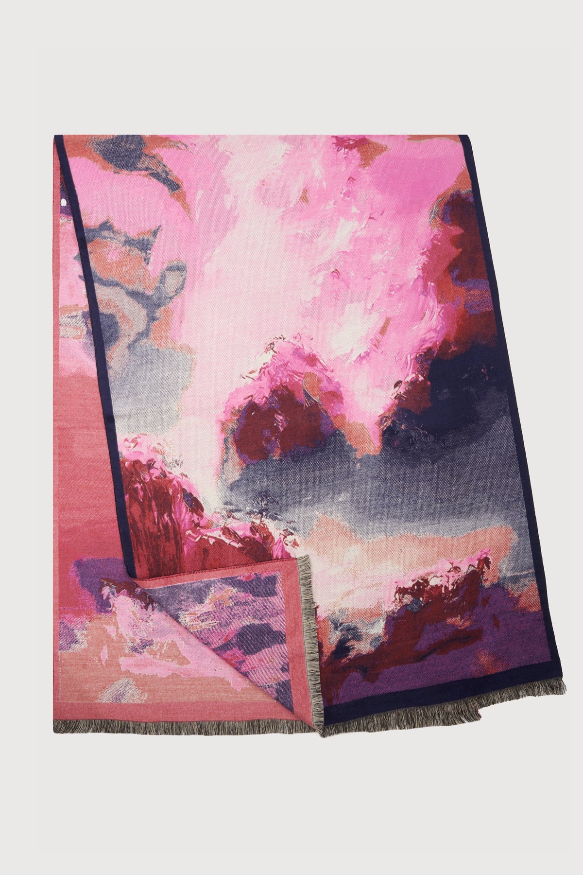 Multicolor Abstract Splatter Reversible Scarf - Multi