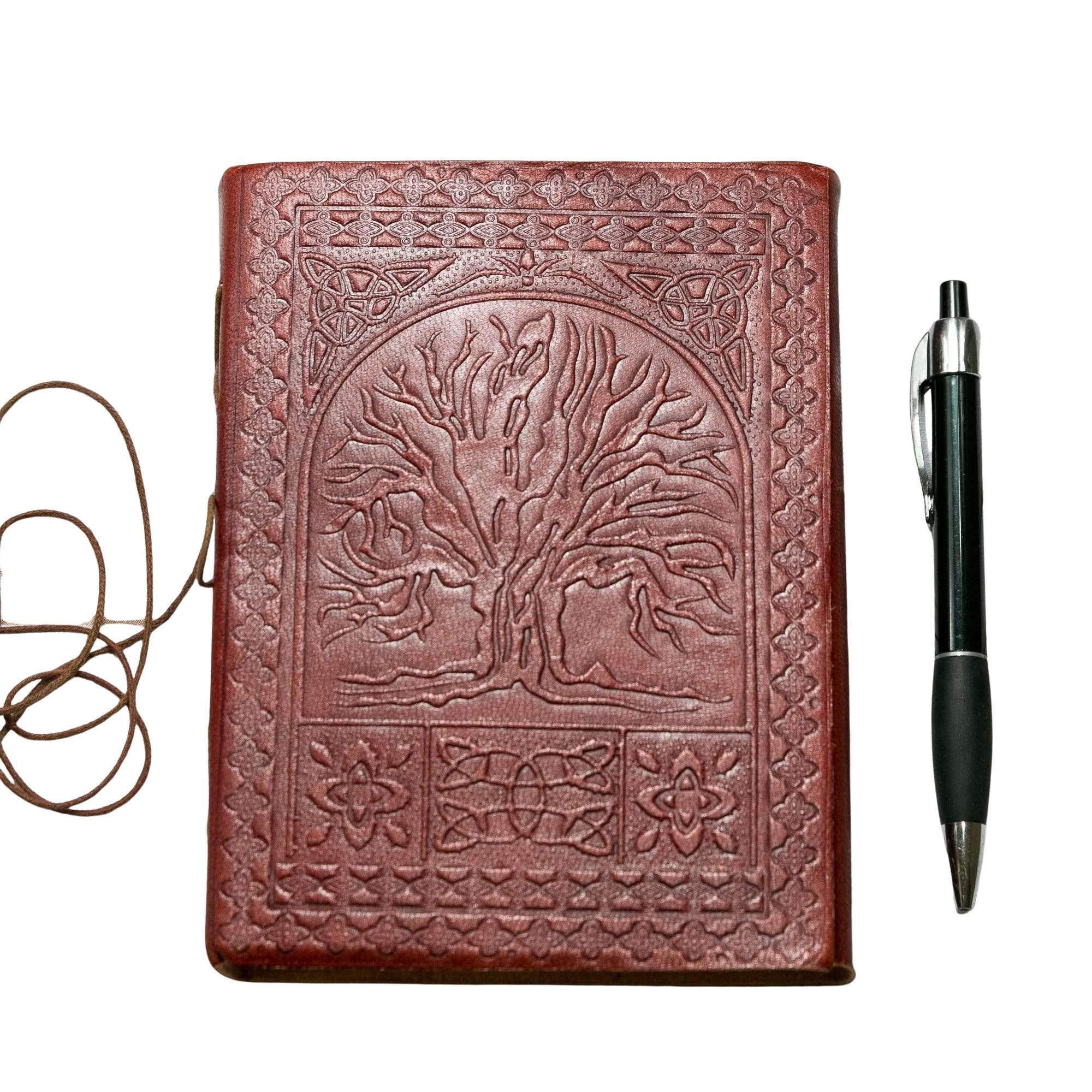 Spiritual leather journal by Soothi – Tree of Life design for mindfulness, gratitude journaling, or personal growth tracking